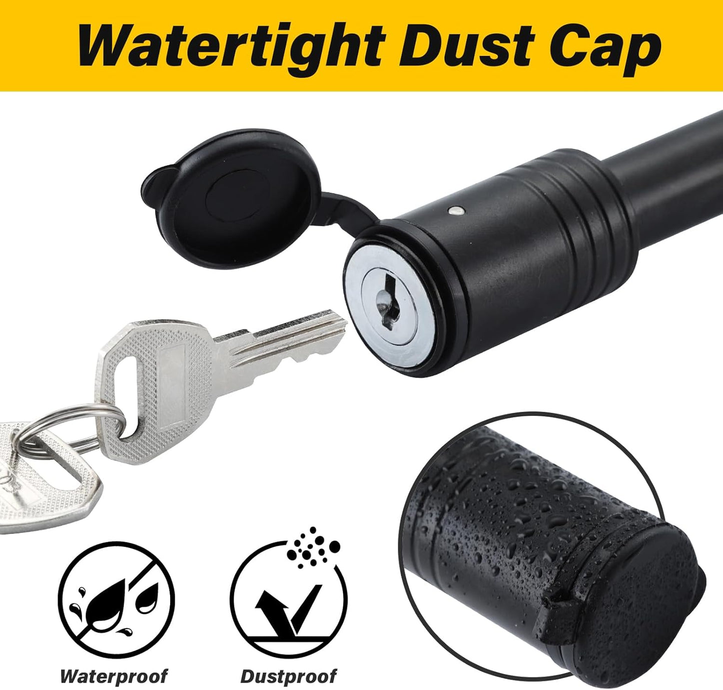 Trailer Hitch Lock, Hitch Lock with 5/8'' Dia Pin Fits 2" Receiver Tubes, for Class III IV 2 Inch Receiver, for Trailer Car Boat, KD 2 Pack