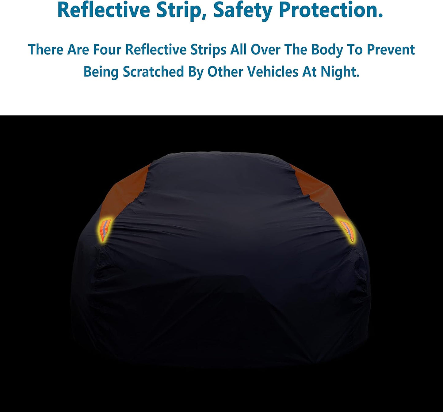 MORNYRAY Waterproof Car Cover All Weather Snowproof UV Protection Windproof Outdoor Full car Cover, Universal Fit for Sedan (Orange, A0-Fit Sedan Length(Up to 153 inch)