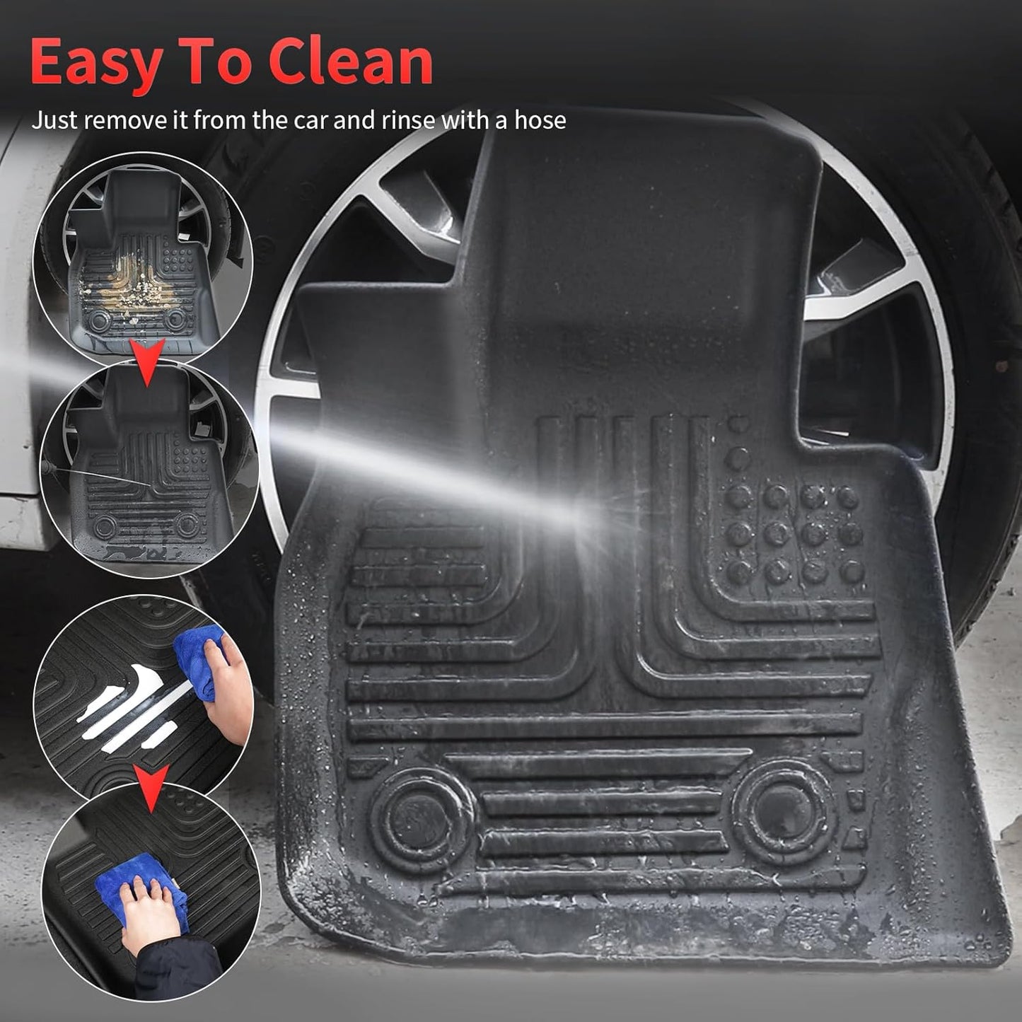 All Weather Floor Mats & Cargo Liner Set Custom for 2022-2024 Hyundai Ioniq 5 Fixed Center Console (Unmovable Center Console) All Season Guard for Car Mat TPE Floor Liner Ioniq 5 Accessories