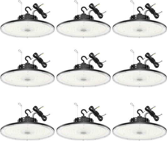 BBESTLED 9Pack UFO LED Low Bay Light 4000K 80W 100W 150W 21,000Lumen 3000K Highbay UFO Lights for Workshop Garage Office LED Industrial High Bay Light 5000K