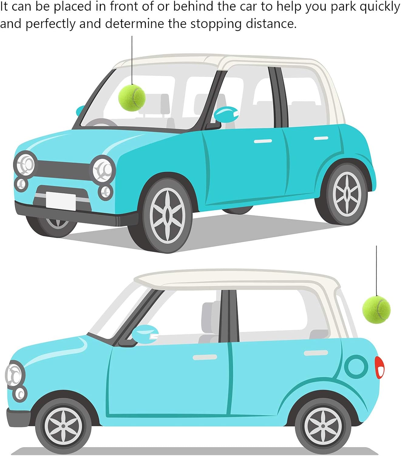 4 Sets Garage Parking Aid Ball Parking Guide System Sensor Assistant Kit, Include 4 Retracting Ball with Rope, 4 Adjustable Clips and 4 Screw Hooks, Garage Car Stop Indicator for Vehicles