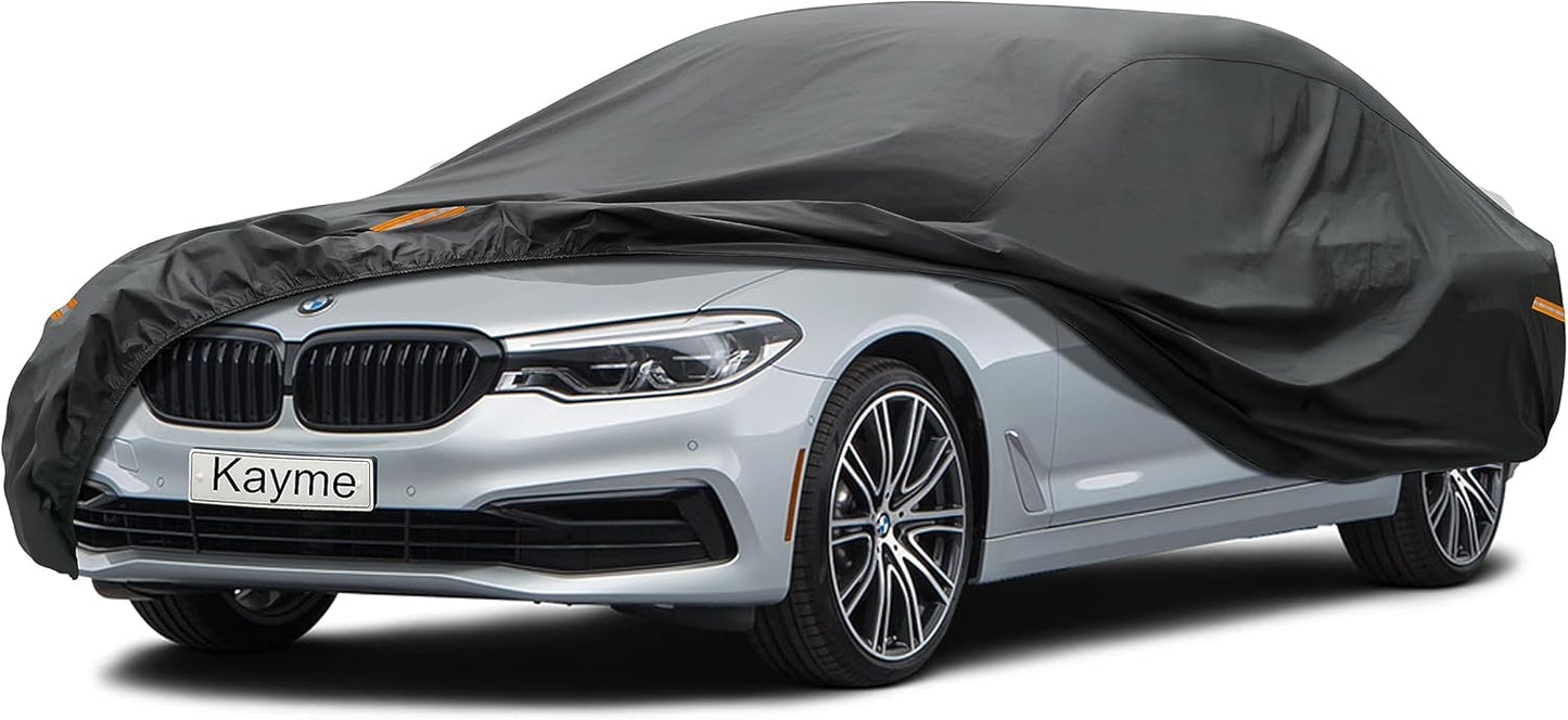 Kayme 7 Layers Car Cover Custom Fit for BMW 6 Series 640i 650i / 8 Series (2003-2025) Waterproof All Weather for Automobiles, Outdoor Full Cover Rain Sun UV Protection.Black