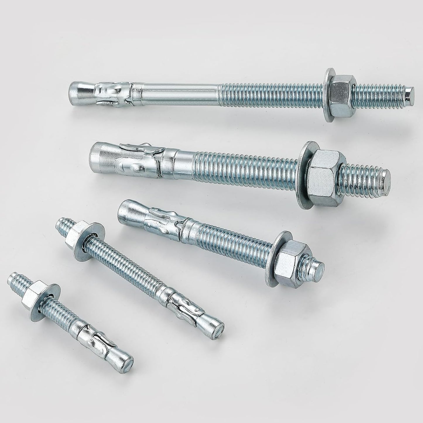 5/16x2" 50Pcs Inch Standard Fasteners for Heavy-Duty Zinc Wedge Anchors for Cement and Concrete