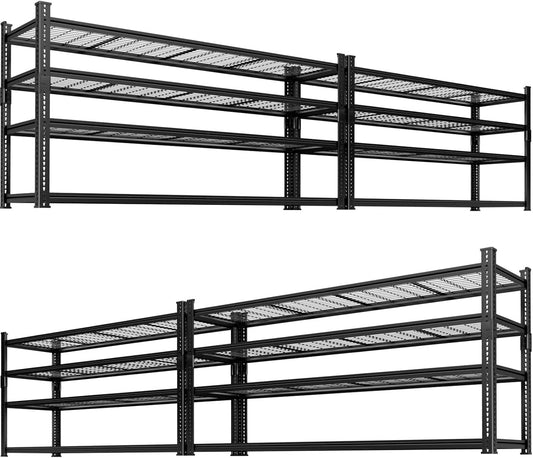 Storage Shelves 4PCS, Garage Shelving Heavy Duty 2640LBS Capacity, 60"L x 24"W x 60"H Adjustable Metal Shelving Organizer Wire Rack, 4 Tier Utility Shelf Unit for Pantry Closet Warehouse Organization