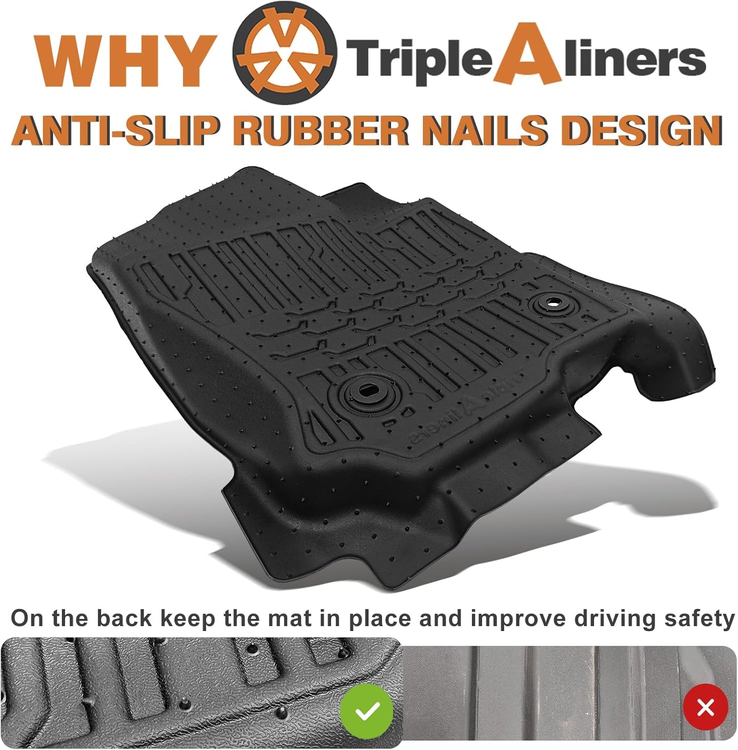 TripleAliners Floor Mats & Trunk Mat & Rear Seatback Cover All Weather TPE Liners Fit for Toyota 2025 4Runner Accessories Custom Fit TPE Heavy-Duty (Only for 5 Seats) - Not for Hybrid Model