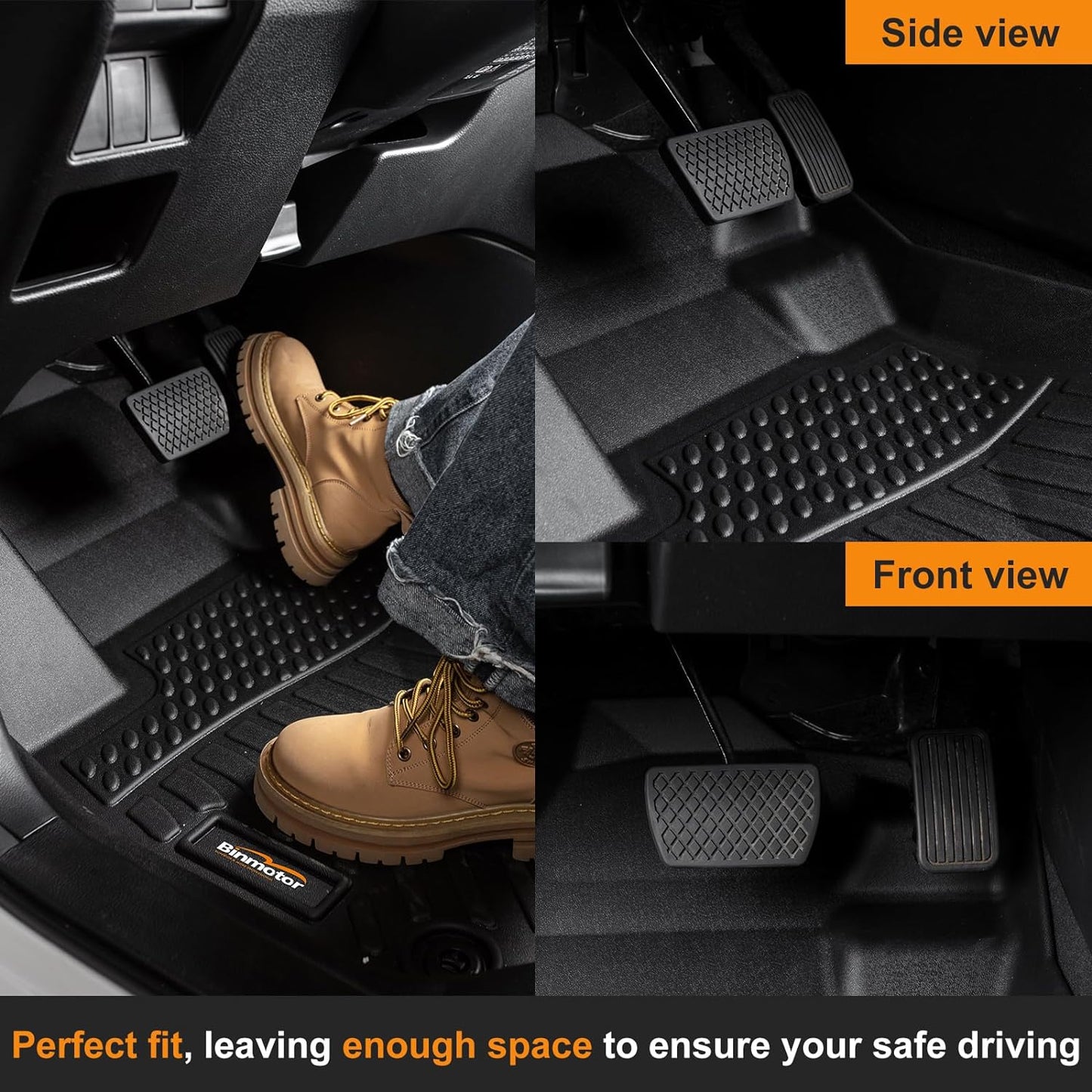Binmotor-All Weather Car Floor Mats for Cadillac CT5 2020-2025, TPE Rubber Liners Waterproof Car Mats Custom Fit for Cadillac CT5 Accessories
