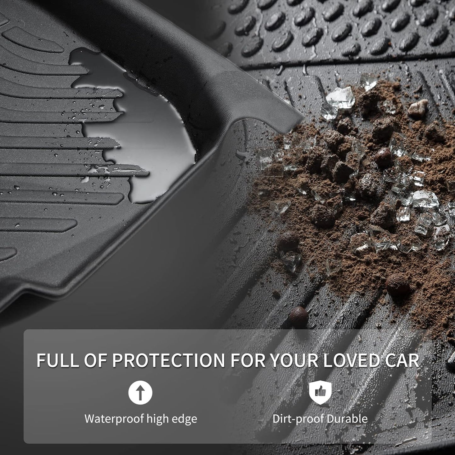 KELCSEECS® Floor Mats & Cargo Liner Custom for 2024-2018 Volkswagen Tiguan 5 Seats,All Weather Protection Anti-Slip TPE Floor Liners Full Set VW Tiguan Accessories Black