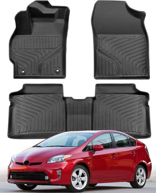Car Floor Mats for Toyota Prius 2012-2014 Accessories(Not Fit Plug-in, V or C Models), All Weather Rubber Mat, Automotive Floor Carpet Protector Car Accessories