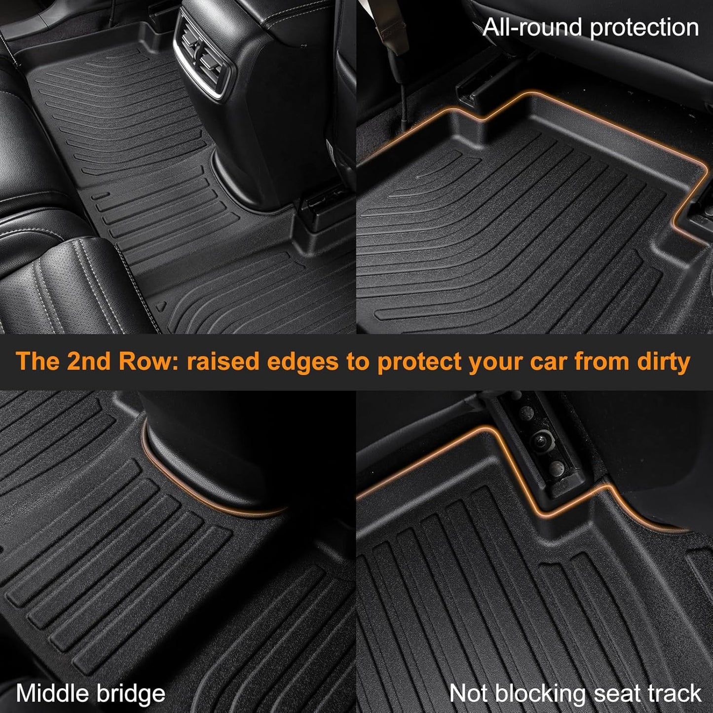 Binmotor-All Weather Car Floor Mats and Cargo Liner Set for Lexus ES（ 2019-2024 ES350 & 2019-2025 ES300h ）,TPE Rubber Liners for Lexus ES Accessories Car Mats Trunk Mat-Black
