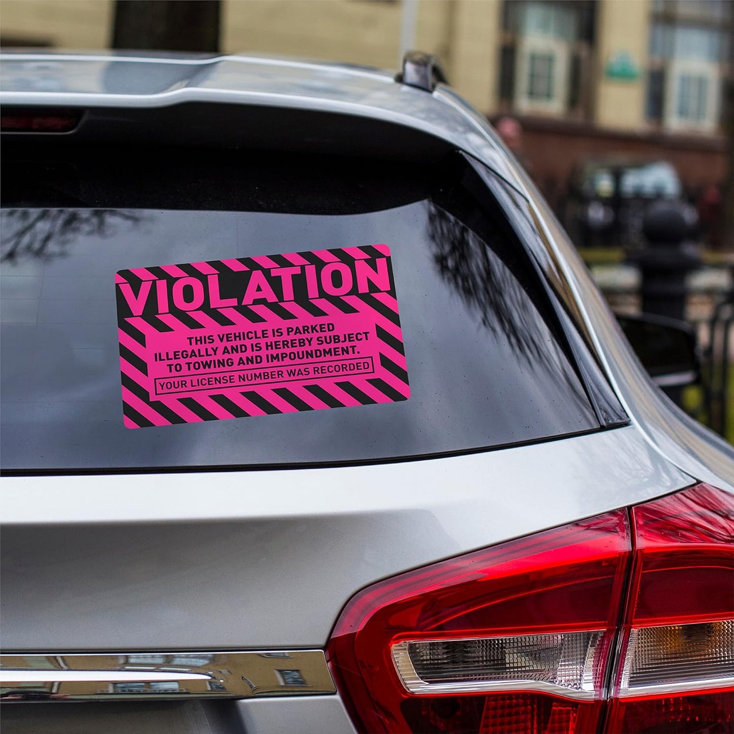 easykart labels 50 Parking Violation Stickers,5 x 8 inch “Violation - Vehicle Illegally Parked, Subject to Towing/Impoundment” Parking Violation Stickers with Permanent Adhesive, Fluorescent