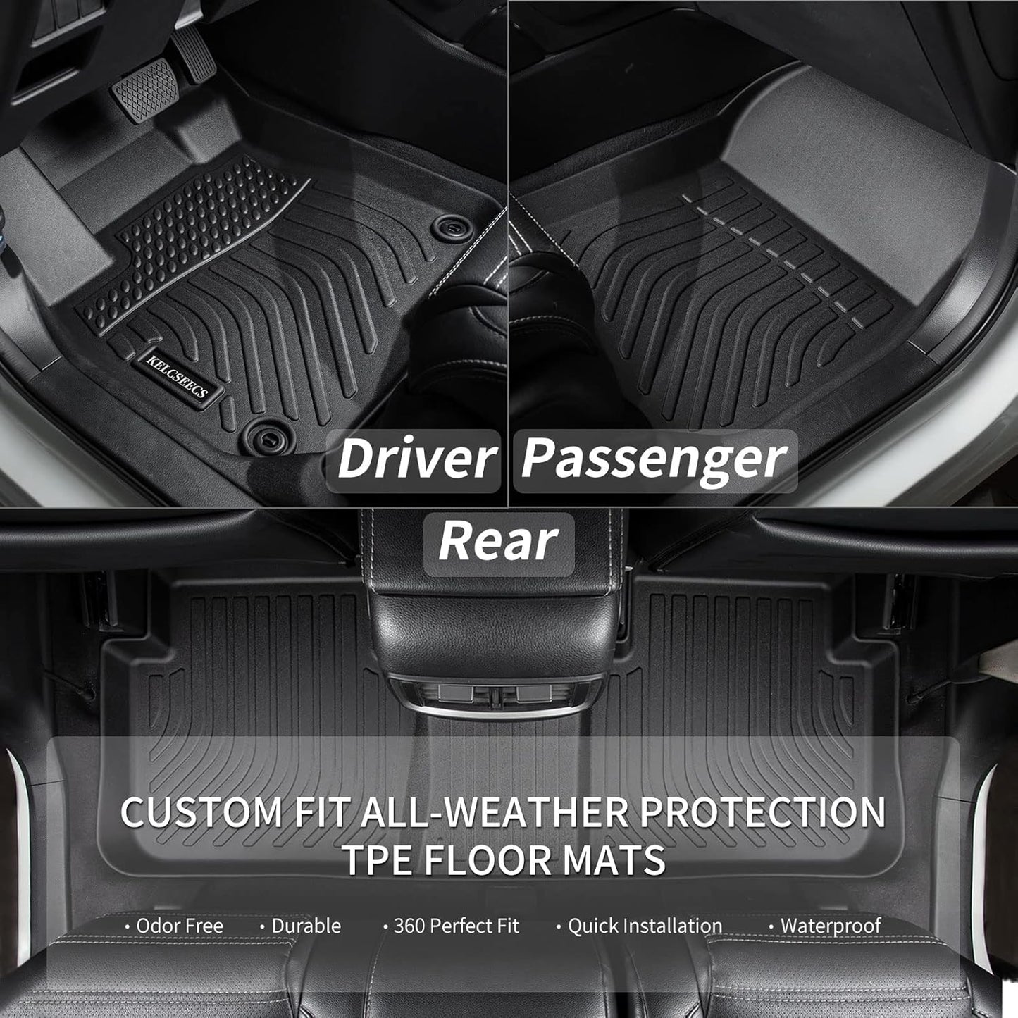 KELCSEECS Floor Mats & Cargo Liner Custom for Audi Q5 (Not for Q5 PHEV Models) 2024 2023 2022 2021 2020 2019 2018 Car Mats Automotive Cargo Mat Floor Liners Trunk Mat Q5 All Weather Trunk Liner