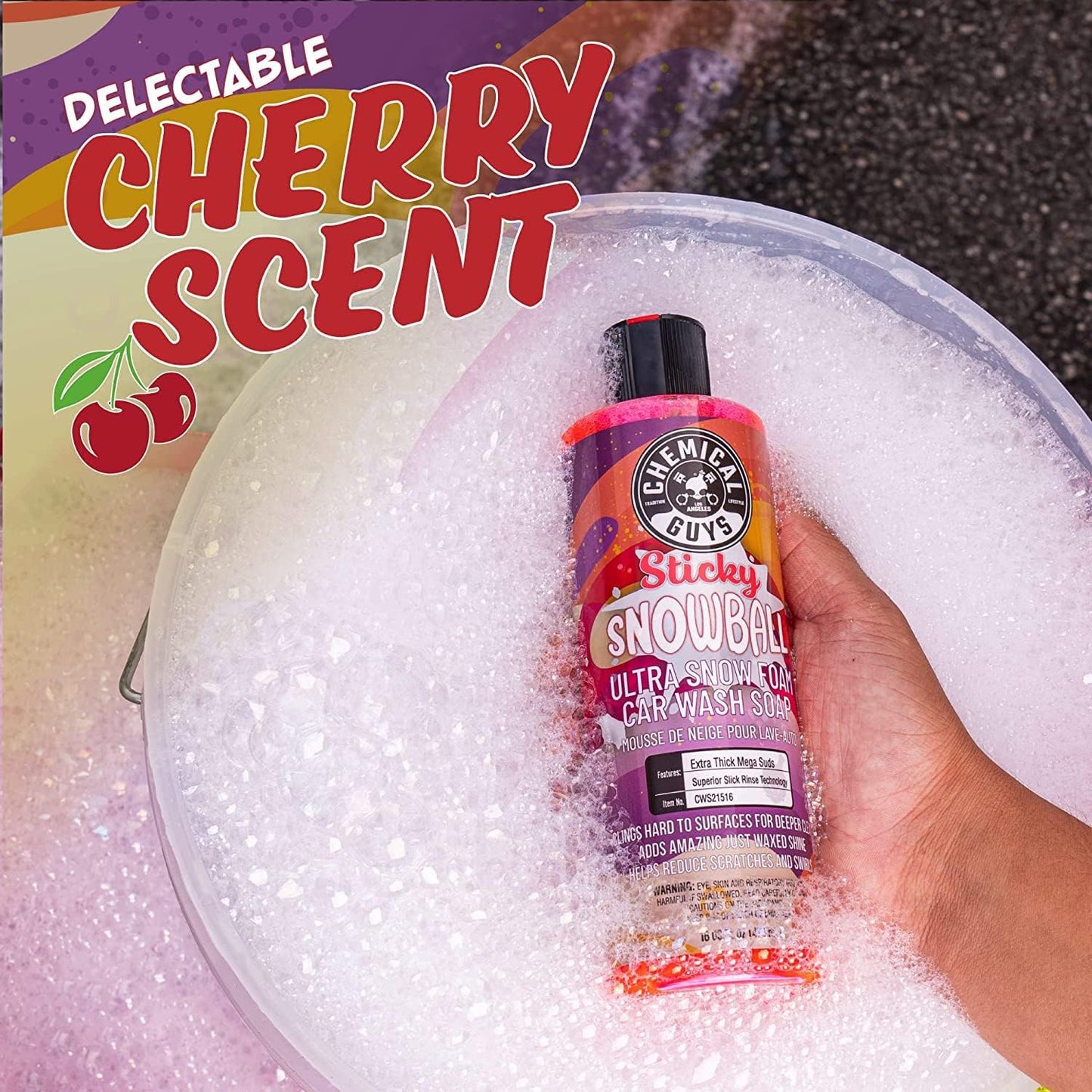 Chemical Guys EQP369 TORQ Professional Snow Foam Cannon Car Wash Snow Foamer + Sticky Snowball Ultra Snow Foam Car Wash Soap 16 fl oz (Safe for Cars, Trucks, SUVs, & More) Works with Pressure Washer