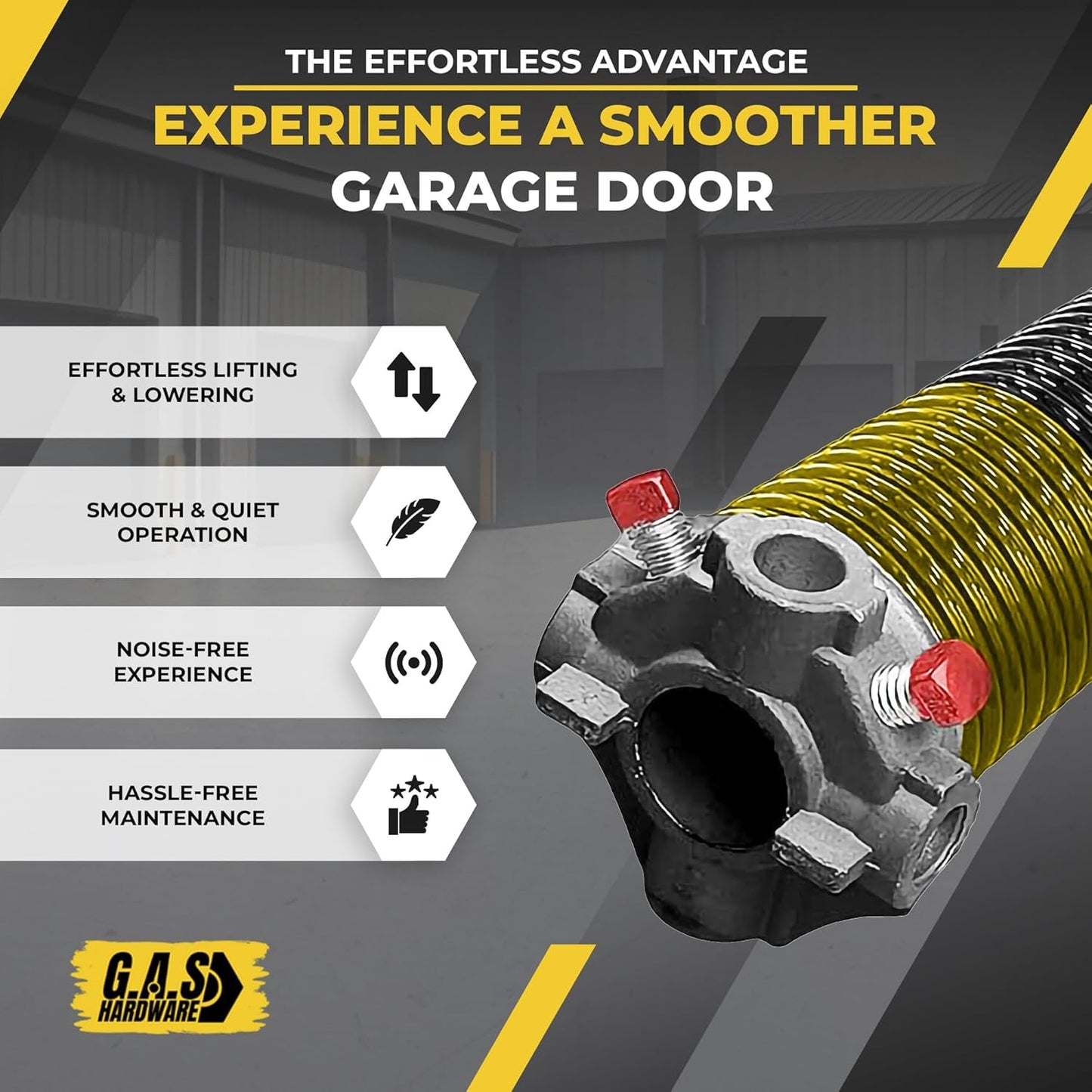 Garage Door Torsion Springs 250x2x30 Includes 1” Steel Bearing, Gloves, and Winding Bars for Left and Right Side of Garage Door Precision E-Coating 5-Year Warranty Minimum 30,000 Cycles (Pair)