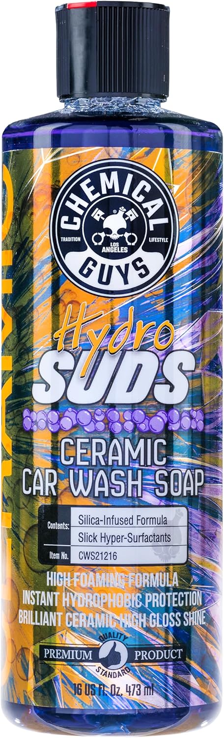 Chemical Guys CWS21216 HydroSuds Ceramic SiO2 Shine High Foaming Car Wash Soap (Works with Foam Cannons, Foam Guns or Bucket Washes) For Cars, Trucks, Motorcycles, RVs & More, 16 fl oz, Berry Scent