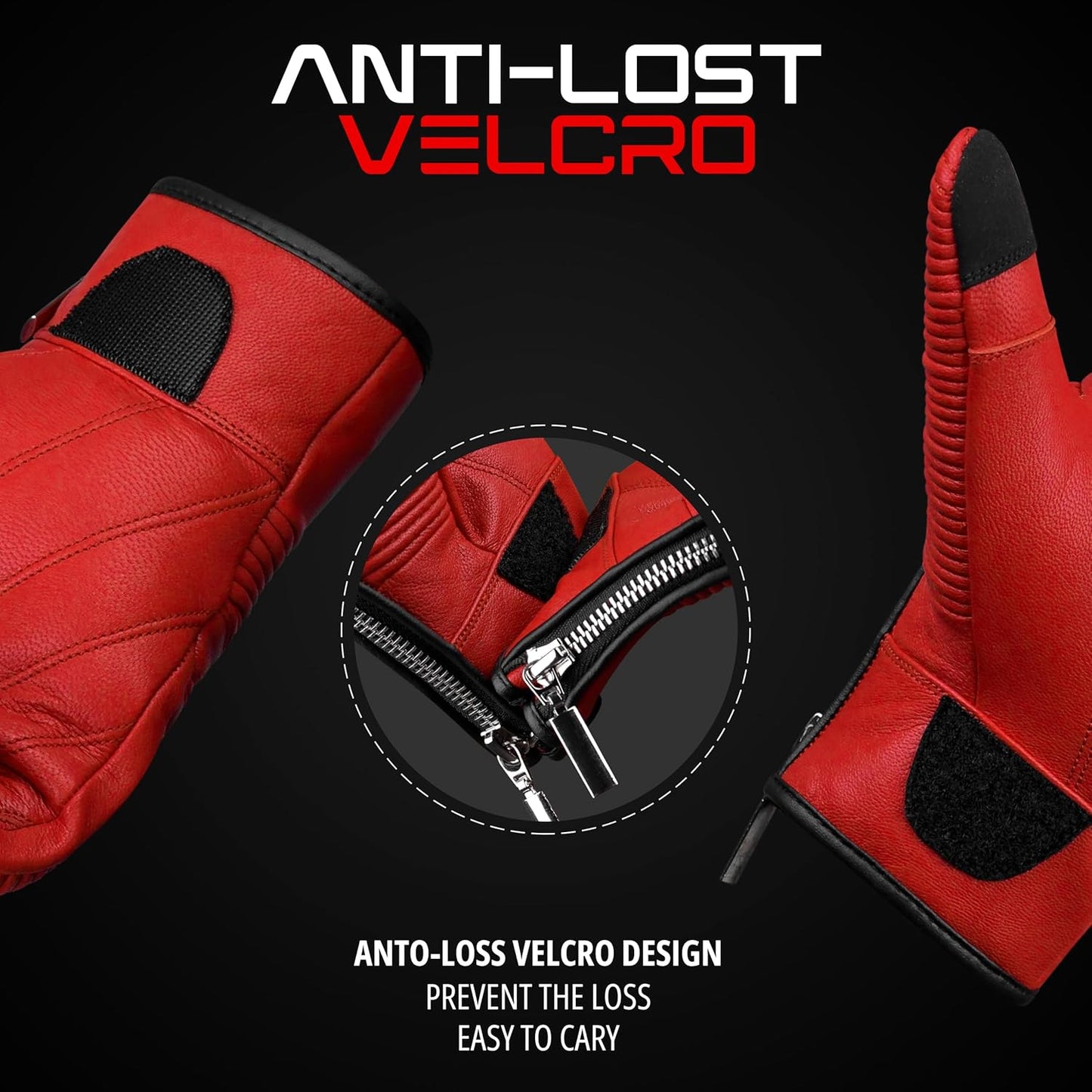 J.A.G. Motorcycle Gloves - Premium Leather Perforated Motorcycle Gloves for Men with Knuckle Protection | Touchscreen Motorbike Riding Gloves