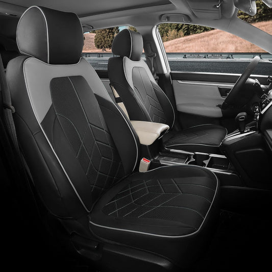 for Honda CRV Seat Covers Custom Fit 2017-2022 EXL EX LX Sport,Touring,Hybrid - Luxury Waterproof Leather Car Seat Covers Full Set - BlackGrey