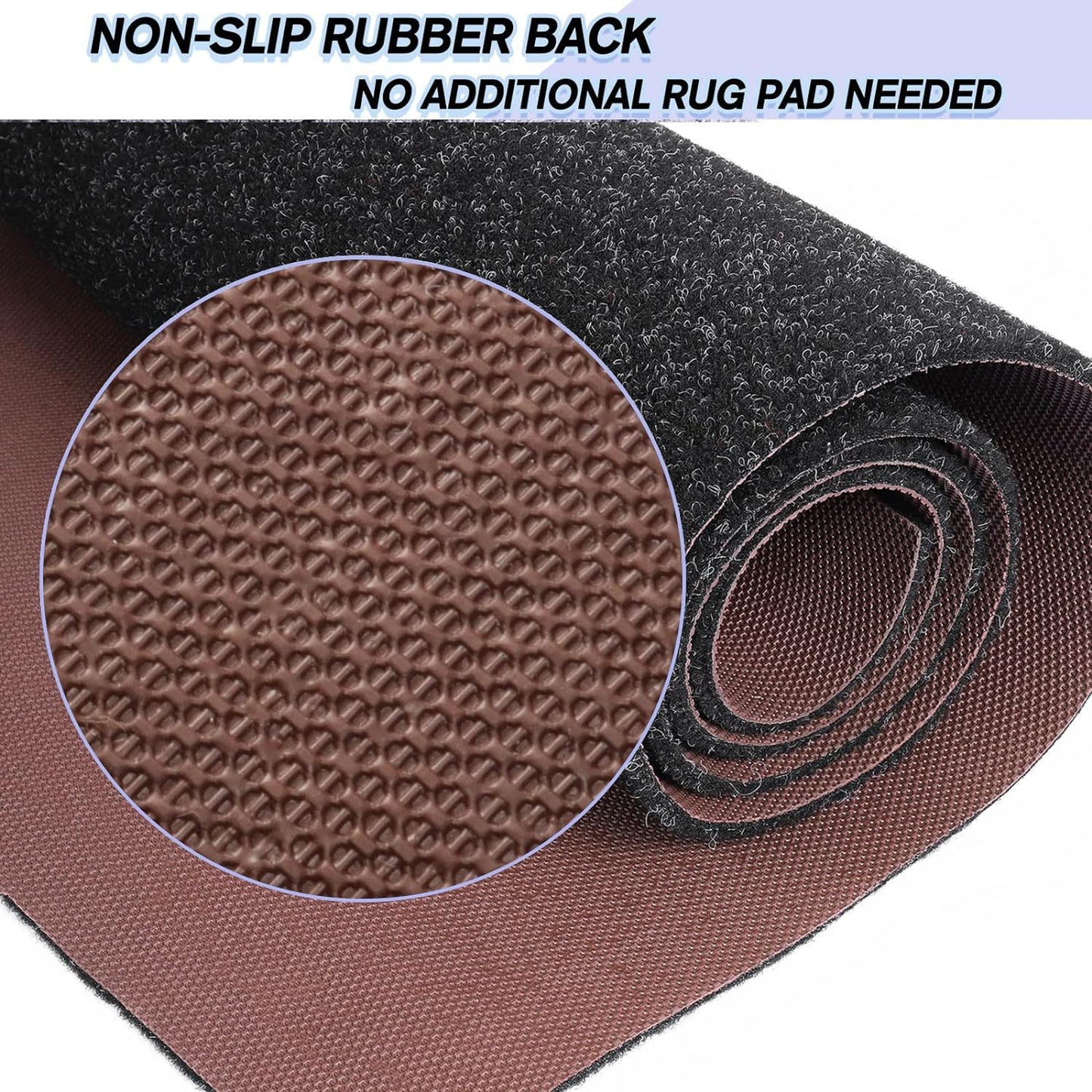 Custom Size Backed Non-Slip Area Rugs Runner, Easy Clean, Waterproof Runner Rugs for Hallway Entryway, Kitchen, Laundry, 3FT x 72FT, Black