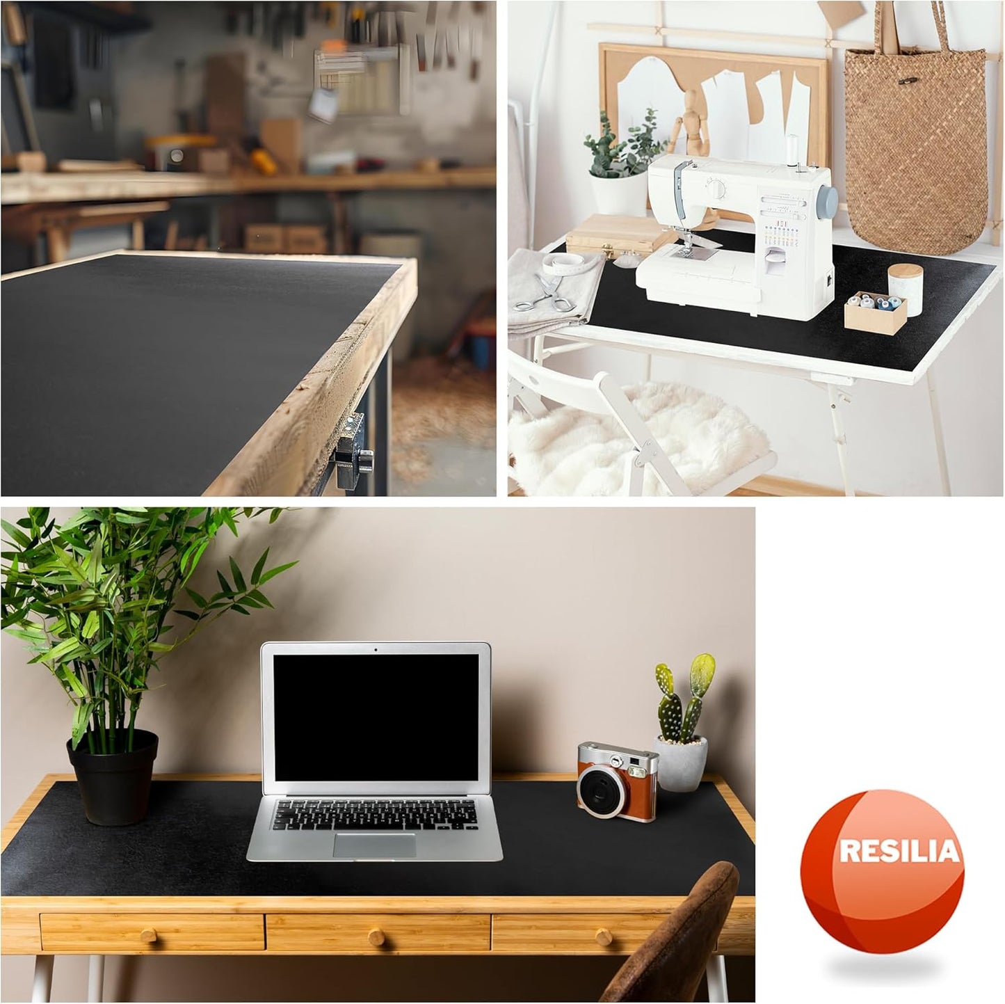 RESILIA Work Bench Mat - 30" X 96", Scratch-Resistant PVC Mats - Protect Your Workbench, Table, or Tool Station from Painting, Woodworking, Crafting, Building, & More, Black, Made in The USA