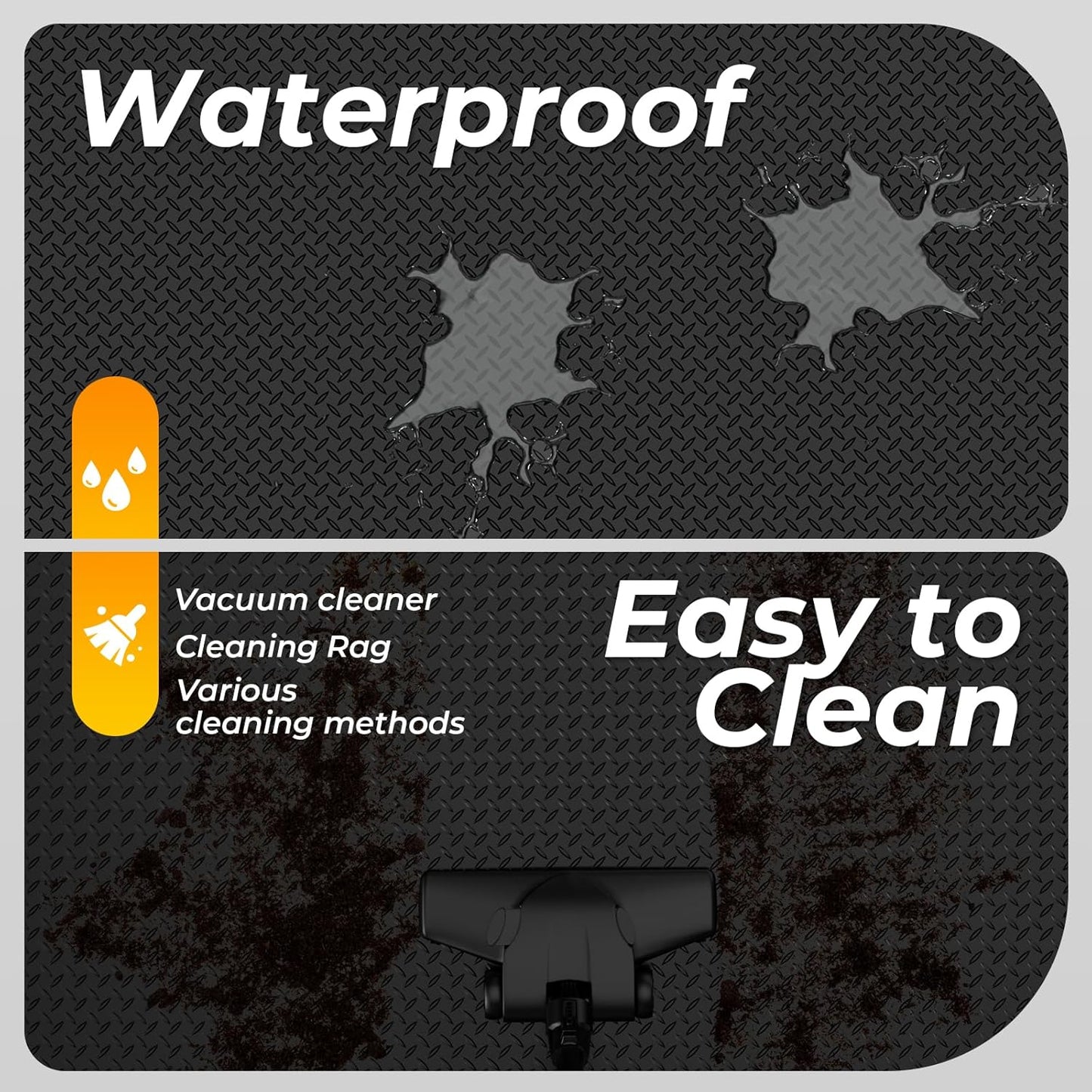 7.8 x 22 FT Garage Floor Mat, 2.8mm Thickness Diamond Plate Vinyl Garage Flooring Roll for Under Car, Large Size 172 SQFT for Large SUVs, MPV, Pickup Truck, RV, Black