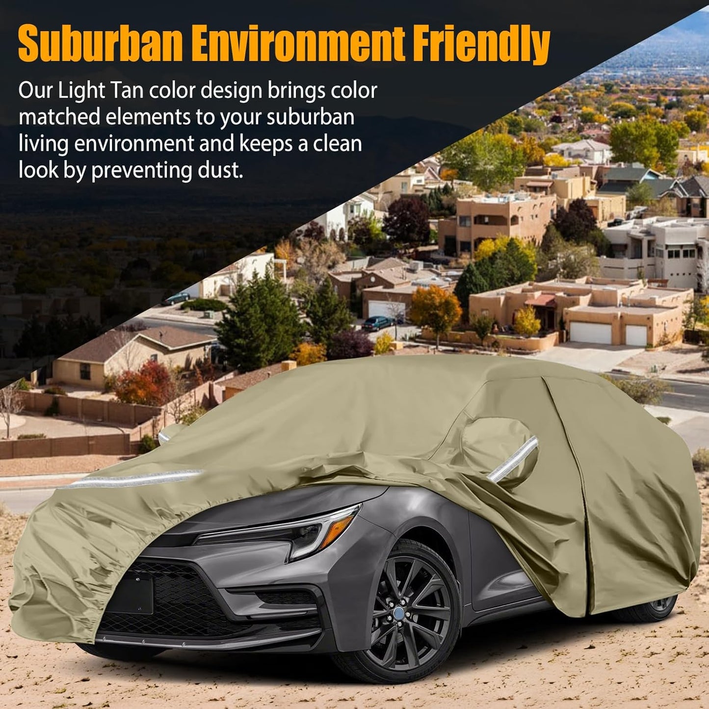 Waterproof Car Covers Replace for 2004-2025 Toyota Corolla Sedan, Multilayer Heavy Duty with Cotton Liner All Weather Car Cover with Zipper Door, Windproof Bands for Snow Rain Dust Protection