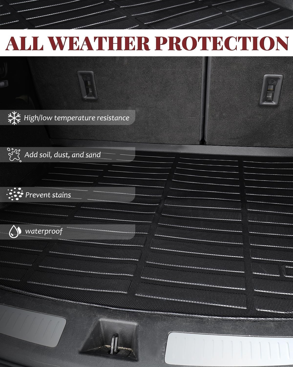 Icyhaws® Floor Mats for Infiniti QX50 2019-2025 with Cargo Liner Backrest Mat, All Weather TPE Rubber Car Mats | Front Rear Row Trunk Mat Back Seat Protector for Infiniti QX50 Accessories