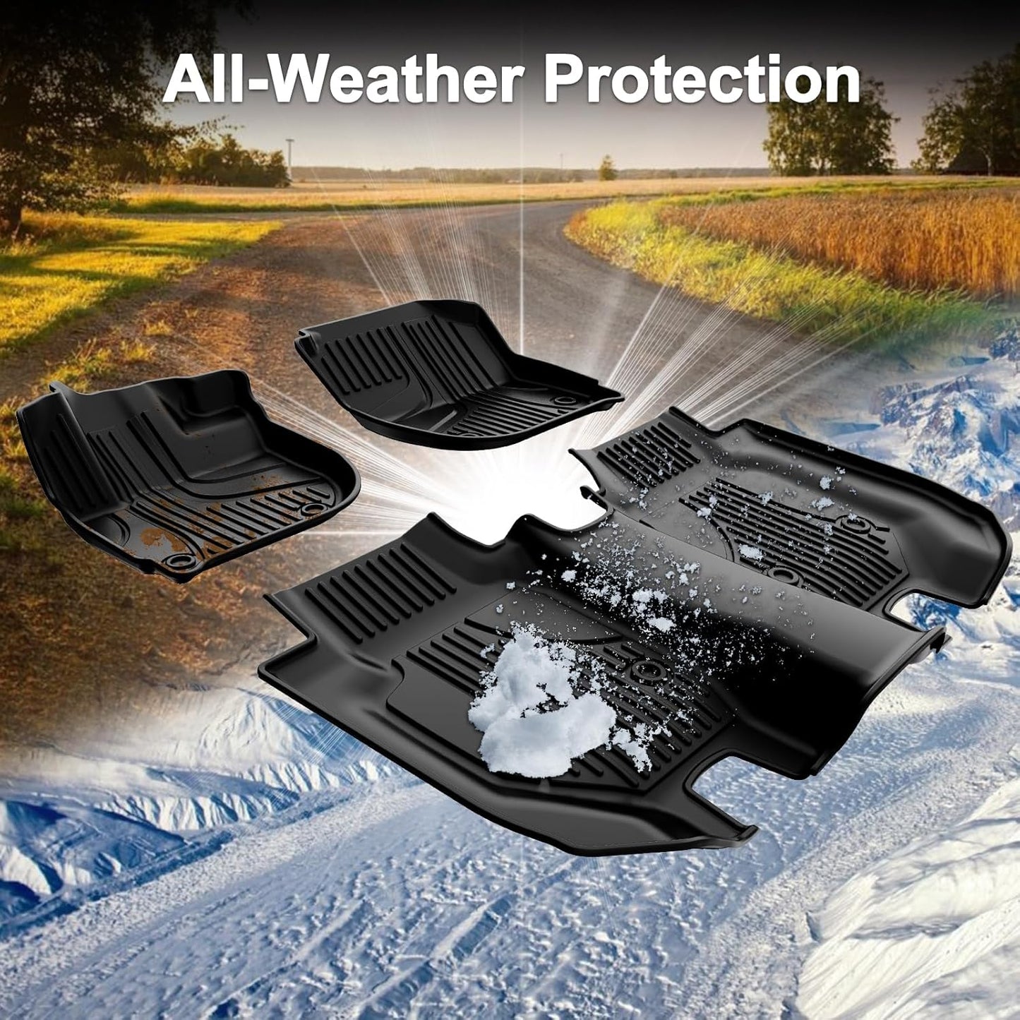 Floor Mats Fit for Honda HR-V HRV 2016-2022 - Front and Rear Row Liner Automotive Floor Mats - All-Weather Protection TPE Car Floor Liners HRV Accessories Black