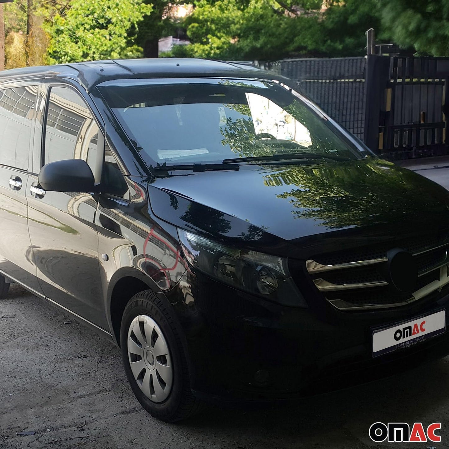 OMAC Front Windshield Sun Visor Protector for Mercedes Metris 2016-2024 Acrylic Smoke