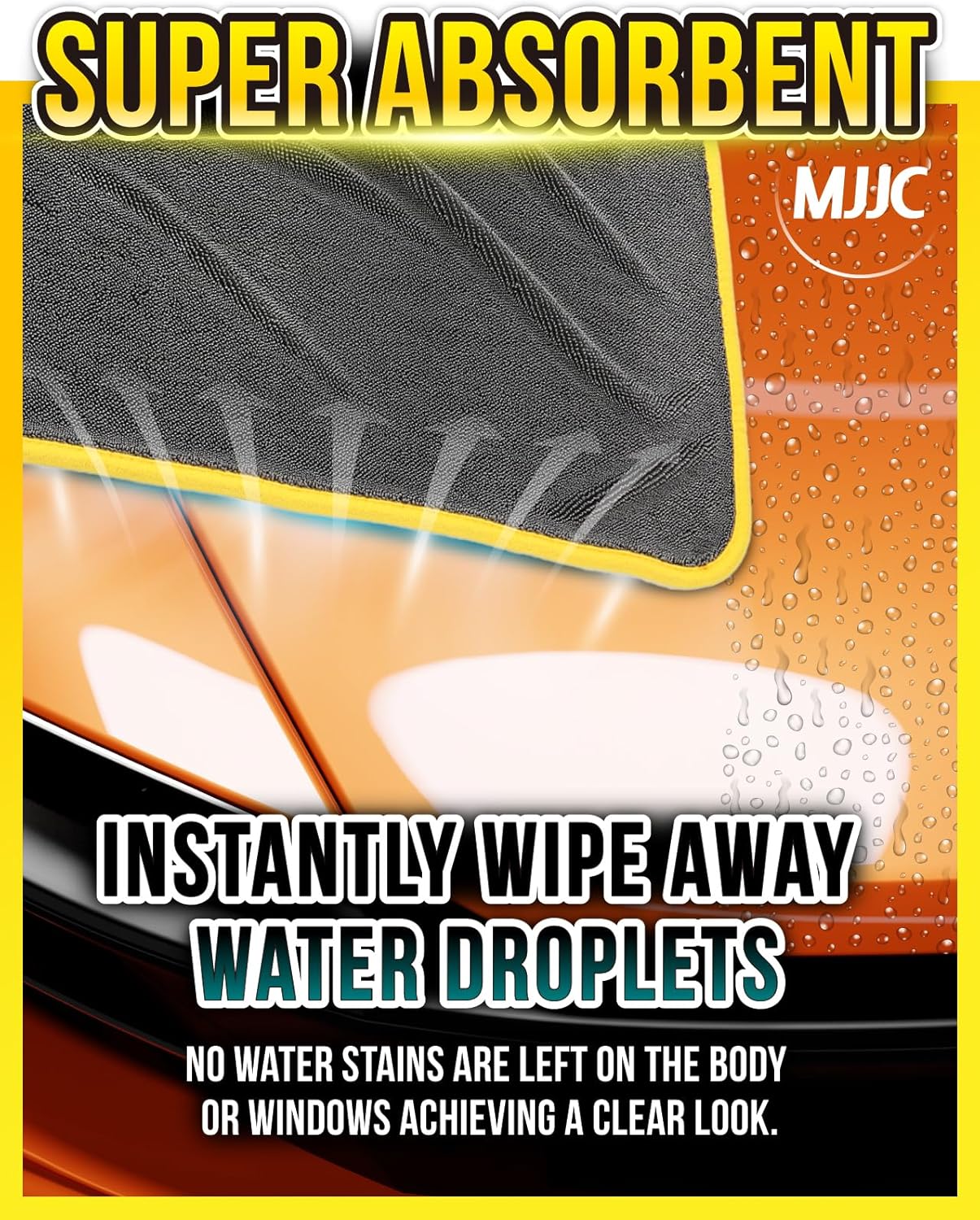 MJJC Pro Dryer Plush Silk Microfiber Drying Towel (20” x 20” (1-Pack)) Cars,Trucks, SUVs, RVs, Home