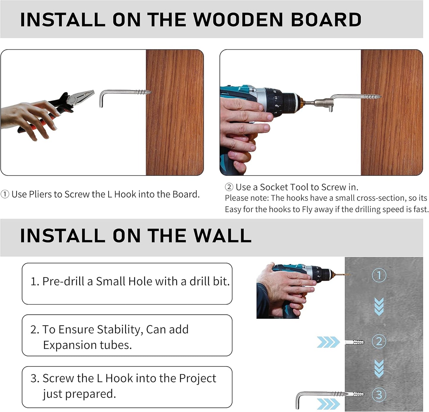 304 Stainless Steel 2 in Screw-in Hooks 60 Pcs,7 Shape Screw Hooks,Right Angle Medal Hooks l Shaped Screw in Hooks for Hanging