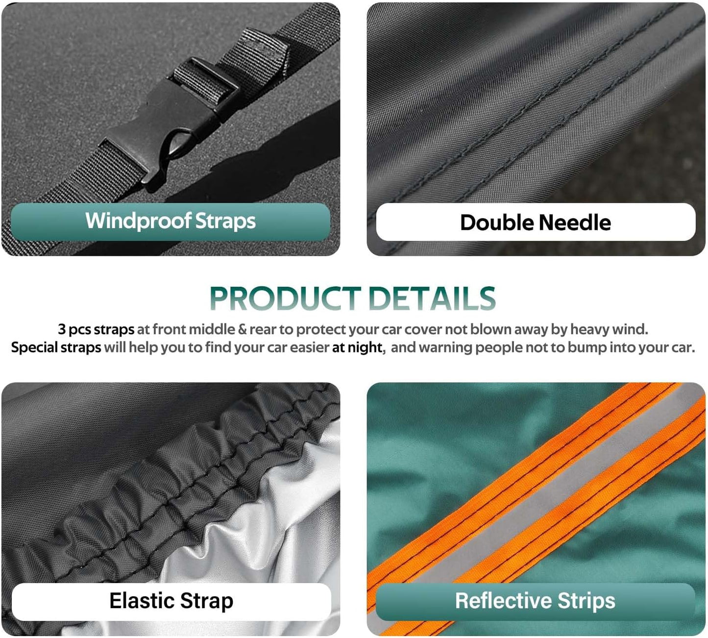 SUV Car Covers Waterproof All Weather, Universal Fit for BMW X5, Toyota Highlander, Ford Explorer, Jeep Grand Cherokee, Honda Pilot, etc. Rain Winter Sun Protection. (Length: 191"-201")