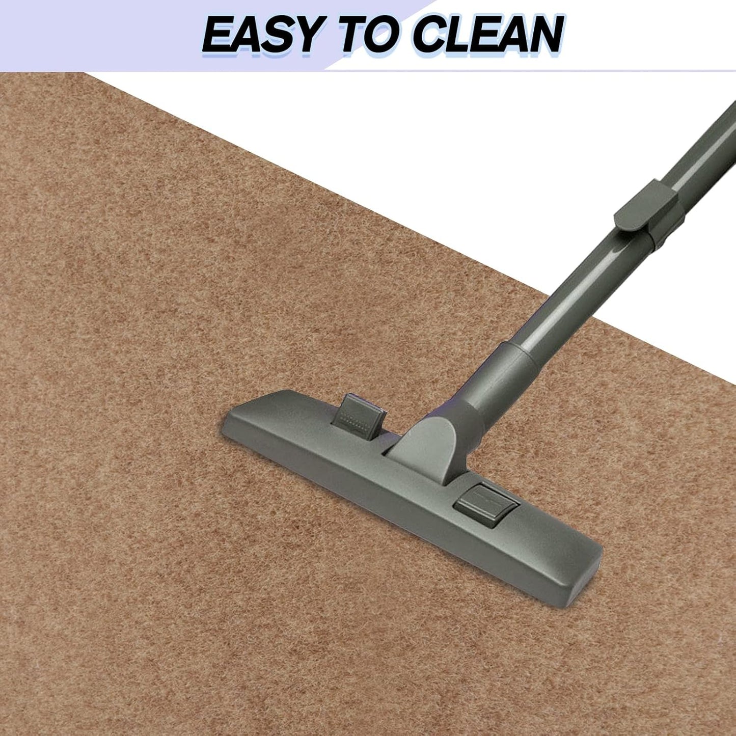 Custom Size Backed Non-Slip Area Rugs Runner, Easy Clean, Waterproof Runner Rugs for Hallway Entryway, Kitchen, Laundry, 2FT x 44FT, Beige