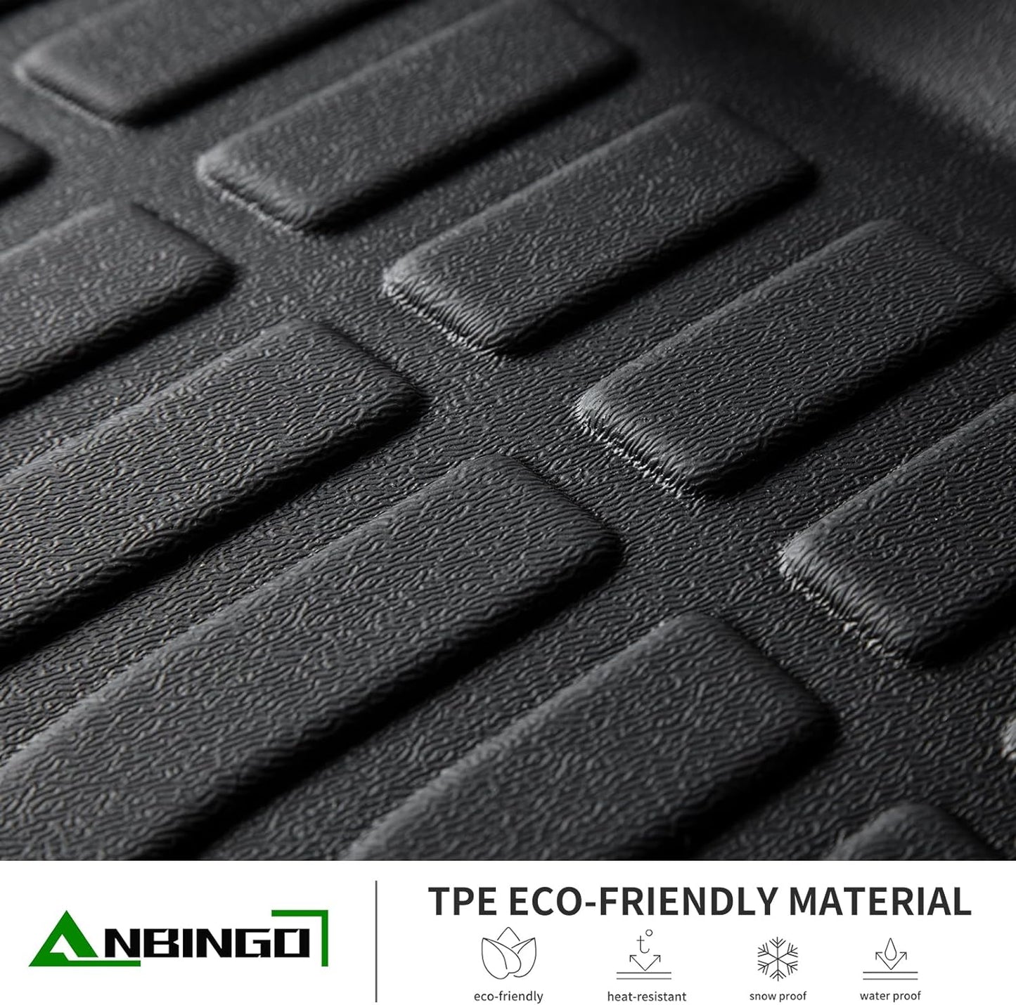 ANBINGO®Floor Mats Fit for Ford Escape 2013-2019 & 2013-2018 C-Max All Weather Mats for Escape TPE Car Mat Rugs for C-Max Rubber Trunk Carpet for Ford Escape Automotive Accessories