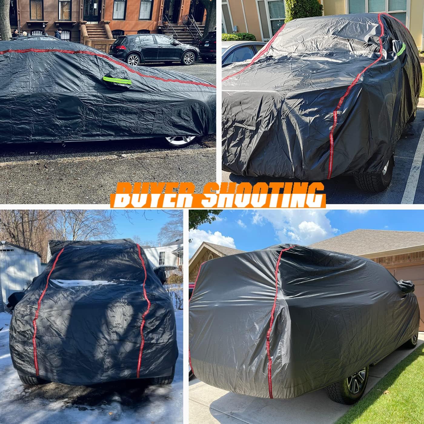 Breathable New Material, Waterproof Car Cover, Locks and Zipper Doors, Sunscreen Waterproof UV Prevention Snowproof Wind and Windproof,Suitable for Indoor Outdoor,for Sedan (178" to 189") B2
