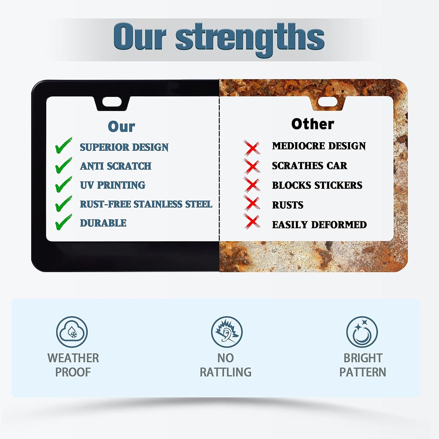 Music Notes License Plate Frame Sheet Music License Plate Frames Personalise Stainless Steel Funny Design Compatible with Standard License Plate Holder for USA Canada 6 X 12 Inch 2 Holes with Screws