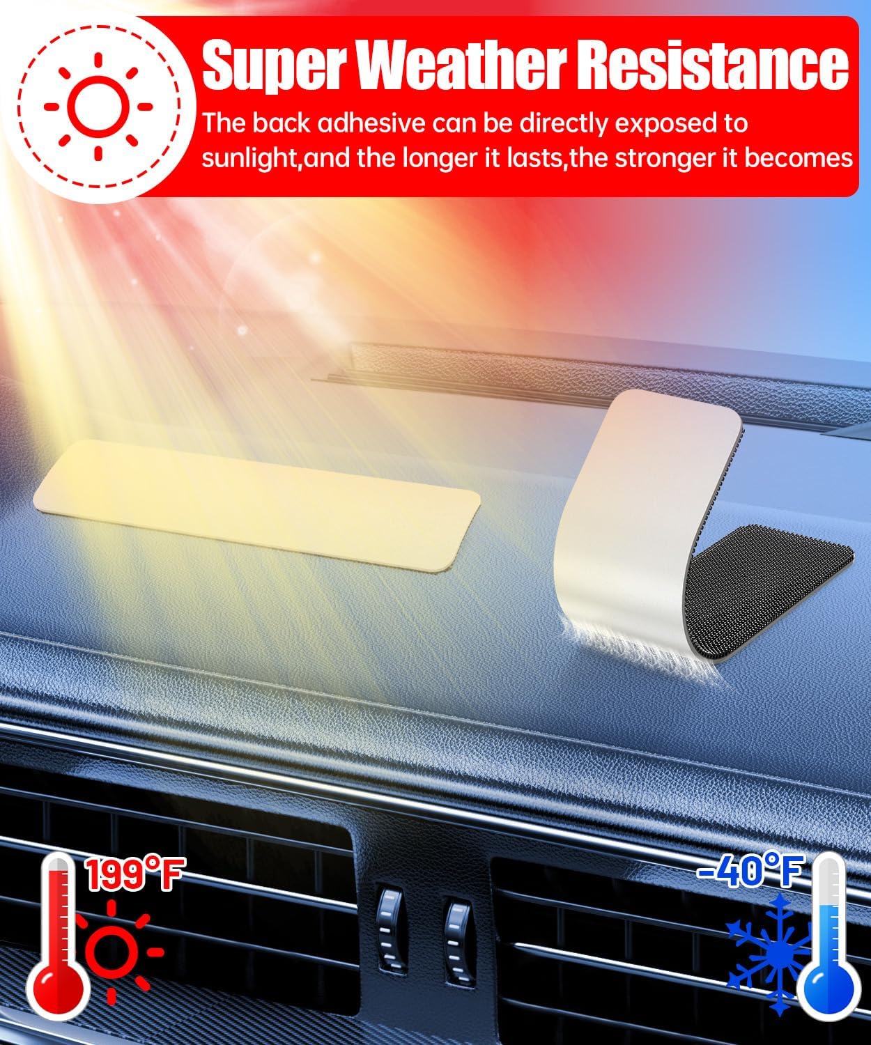 Hook and Loop Strips with Super Adhesive Heavy Duty, Made of 3M, Heat Resistant Waterproof, Outdoor or Indoor Use, 16 Sets Black 0.98x3.94 Inch