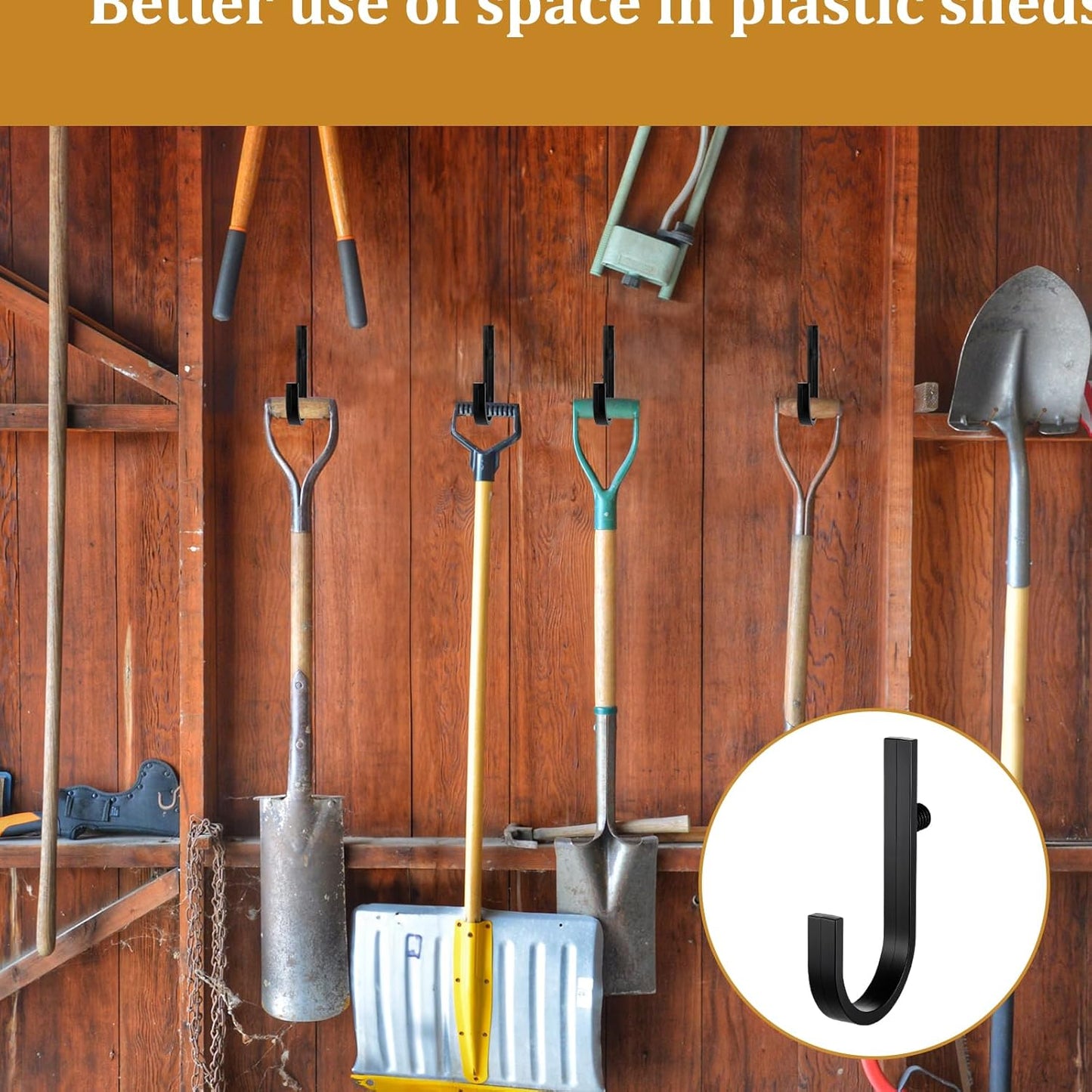 6Pcs Shed Hooks Compatible with Suncast/Craftsman Shed, J-Shape Sheds Shelves Storage Organization Accessories for Garden Garage Hanging Sheds Organization Supplies