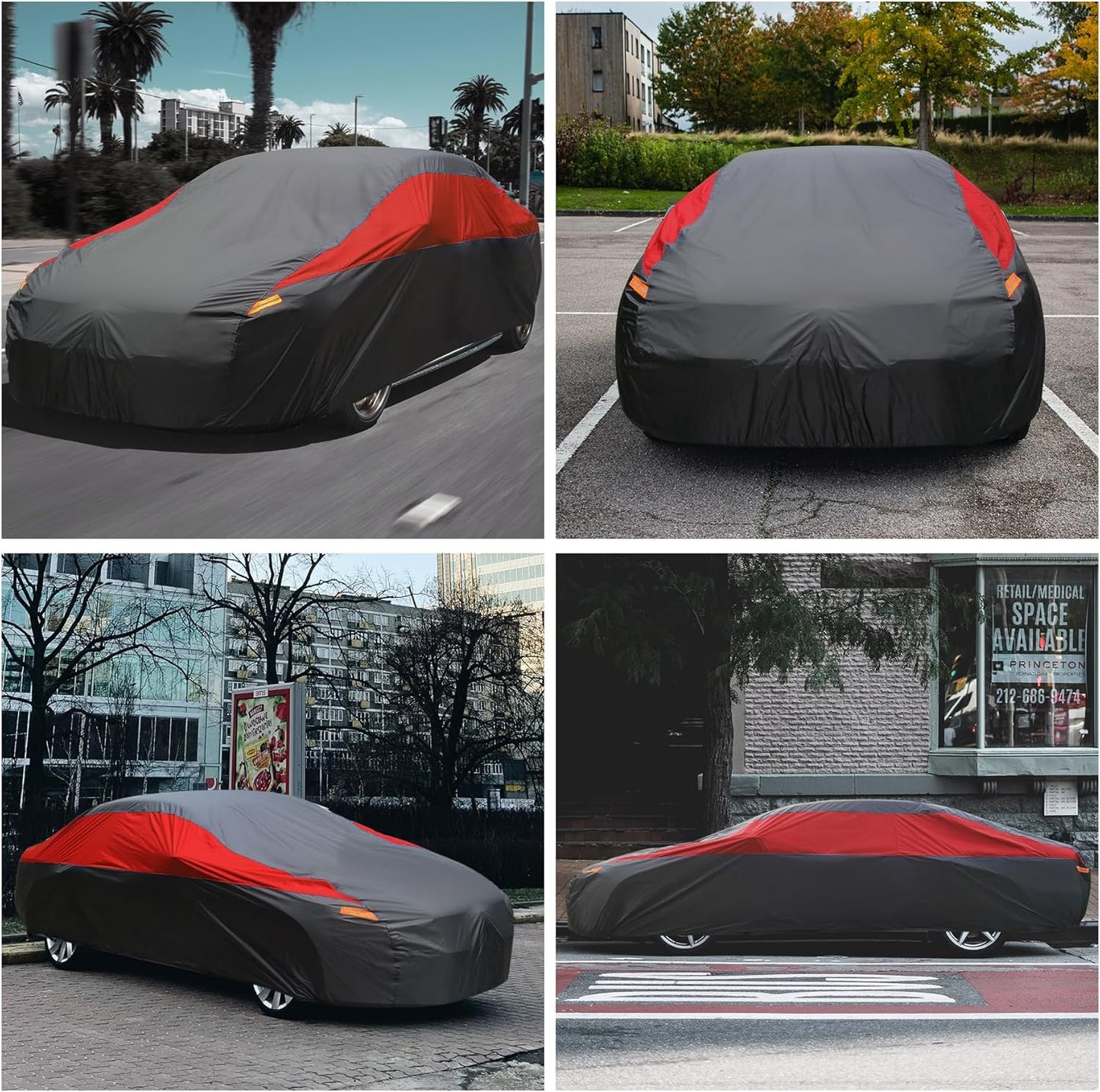 Car Cover Waterproof All Weather,Outdoor Car Cover for Automobiles,Full Exterior Cover Windproof Outdoor car Cover UV/Snow/Hail/Dust Protection Fit Sedan-Length 190" to 209"