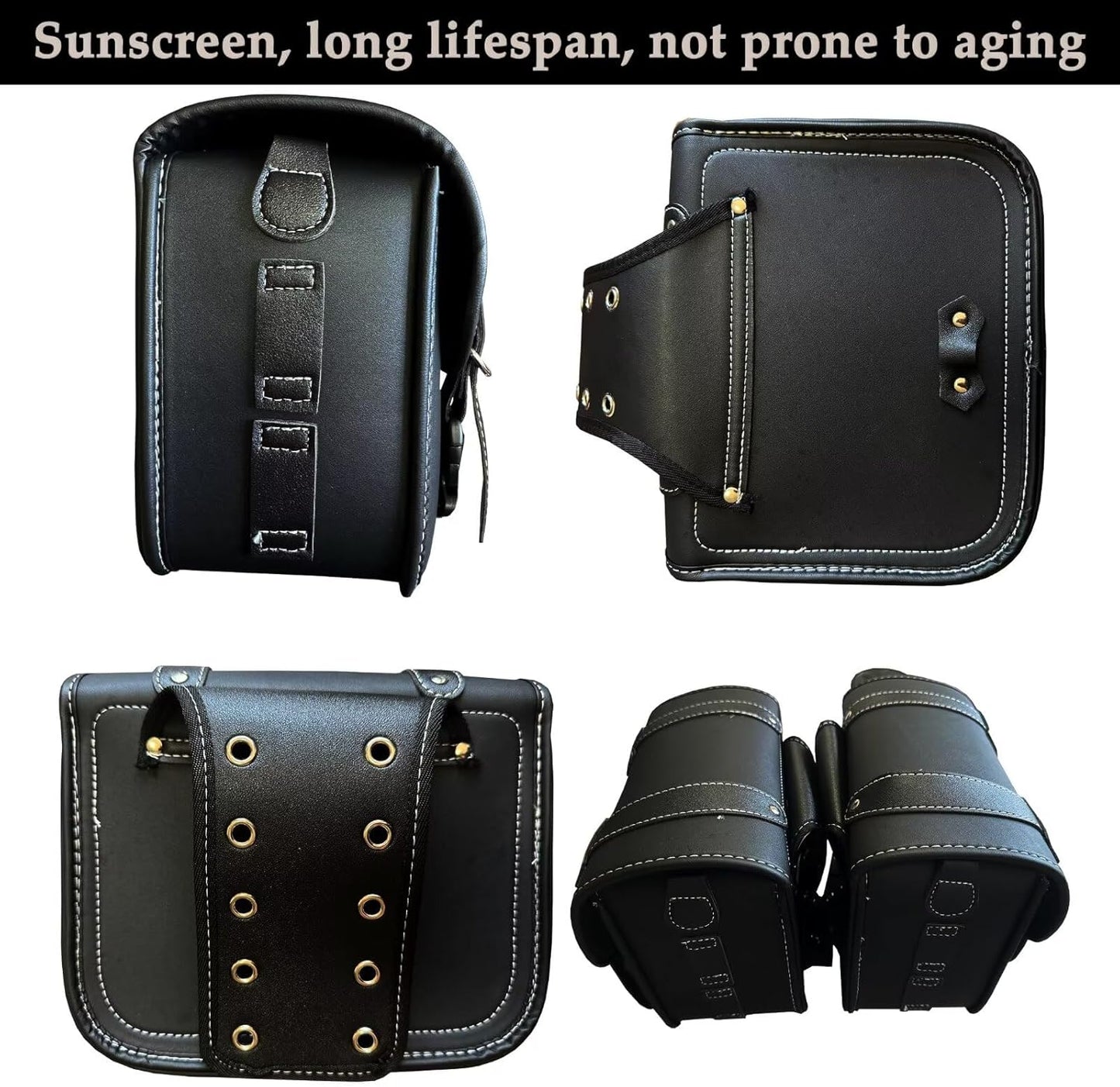 Motorcycle Saddlebags, Scooter Powersports Faux Leather Saddle Bags Motorcycles, Softail Universal Throw Over Sportster Saddlebags 12.2x5.12x9.84 inches