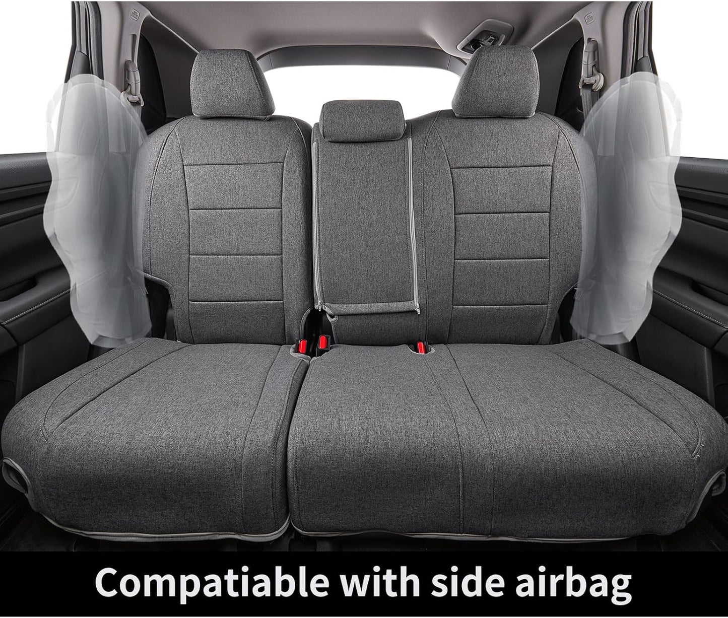 coverdream CRV Seat Covers Custom Fit for 2023 2024 2025 2026 Honda CR-V LX,EX,EX-L,Sport Series,Hybrid,Fully Covered,Airbag Compatible,UV Resistant Polyester Seat Protector(Full Set,Gray)