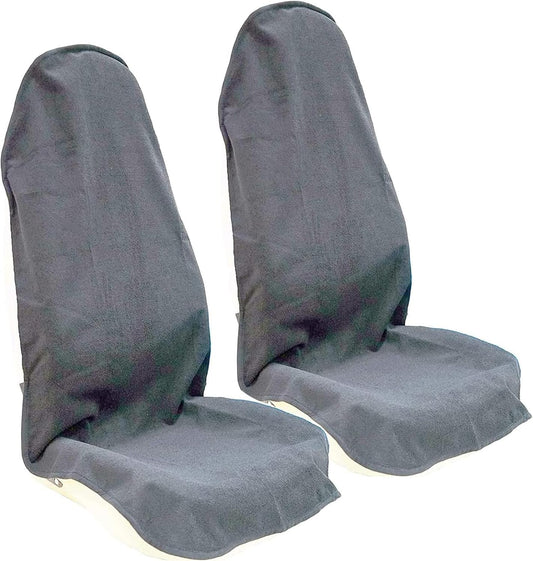 Car Seat Cover Protector Front Seats,for Gym Workout,Running,Swimming,Beach and Hiking,Waterproof Sweat Towel Bucket Seat Covers for Cars SUV Trucks (Grey, 2Pcs)
