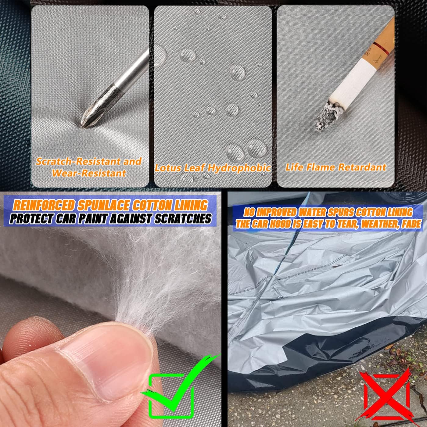 Breathable New Material, Waterproof Car Cover, Locks and Zipper Doors, Sunscreen Waterproof UV Prevention Snowproof Wind and Windproof,Suitable for Indoor Outdoor,for SUV (201" to 211") B13