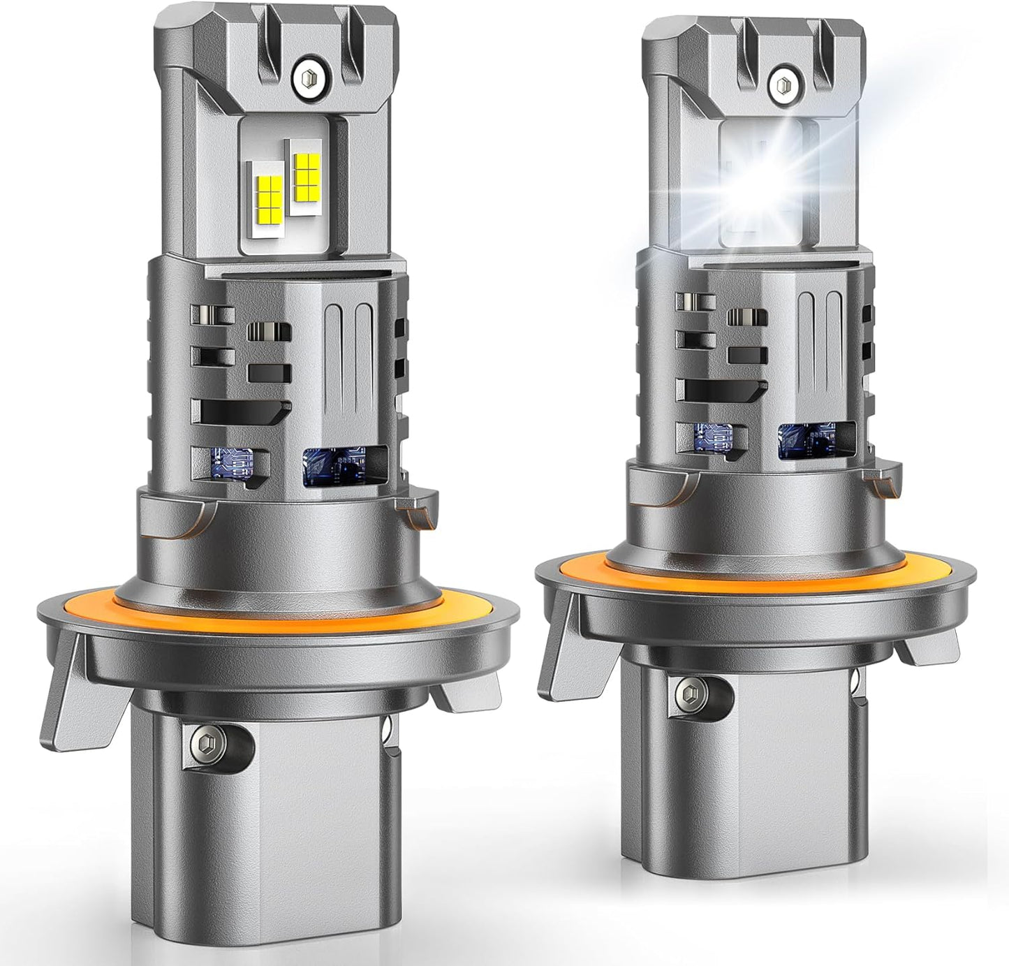 FAHREN 9008 H13 Bulbs, Lastest 45000LM High Visibility, 6500K Cool White, Compact 1:1 Size, Waterproof IP68 fog bulbs, Plug and Play, Pack of 2