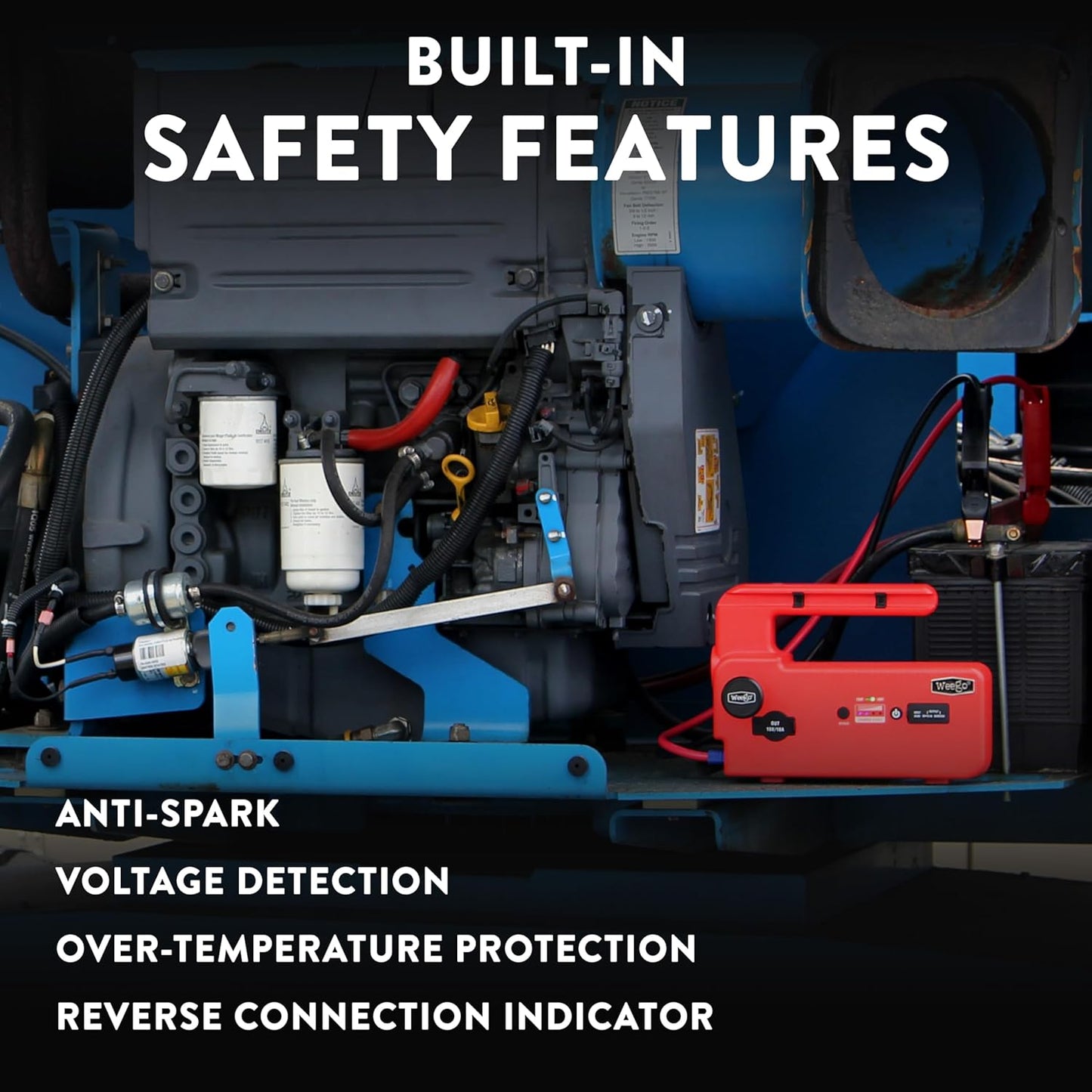 Weego C120 Jump Starter & Trickle Charger Bundle – Powerful Battery Solution for Your Vehicle - 1200 Cranking / 5000 Peak Amps