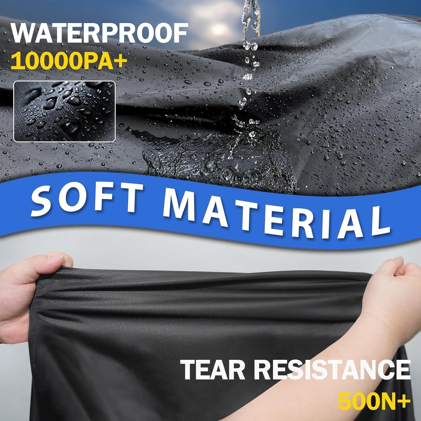 Motorcycle Cover for Cruiser Models Harley Davidson Iron 883, Fat Boy, Softail Slim, Softail Standard, Street Bob 114, Sport Glide, and Most Motorcycles - Waterproof Motorcycle Cover Outdoor Storage