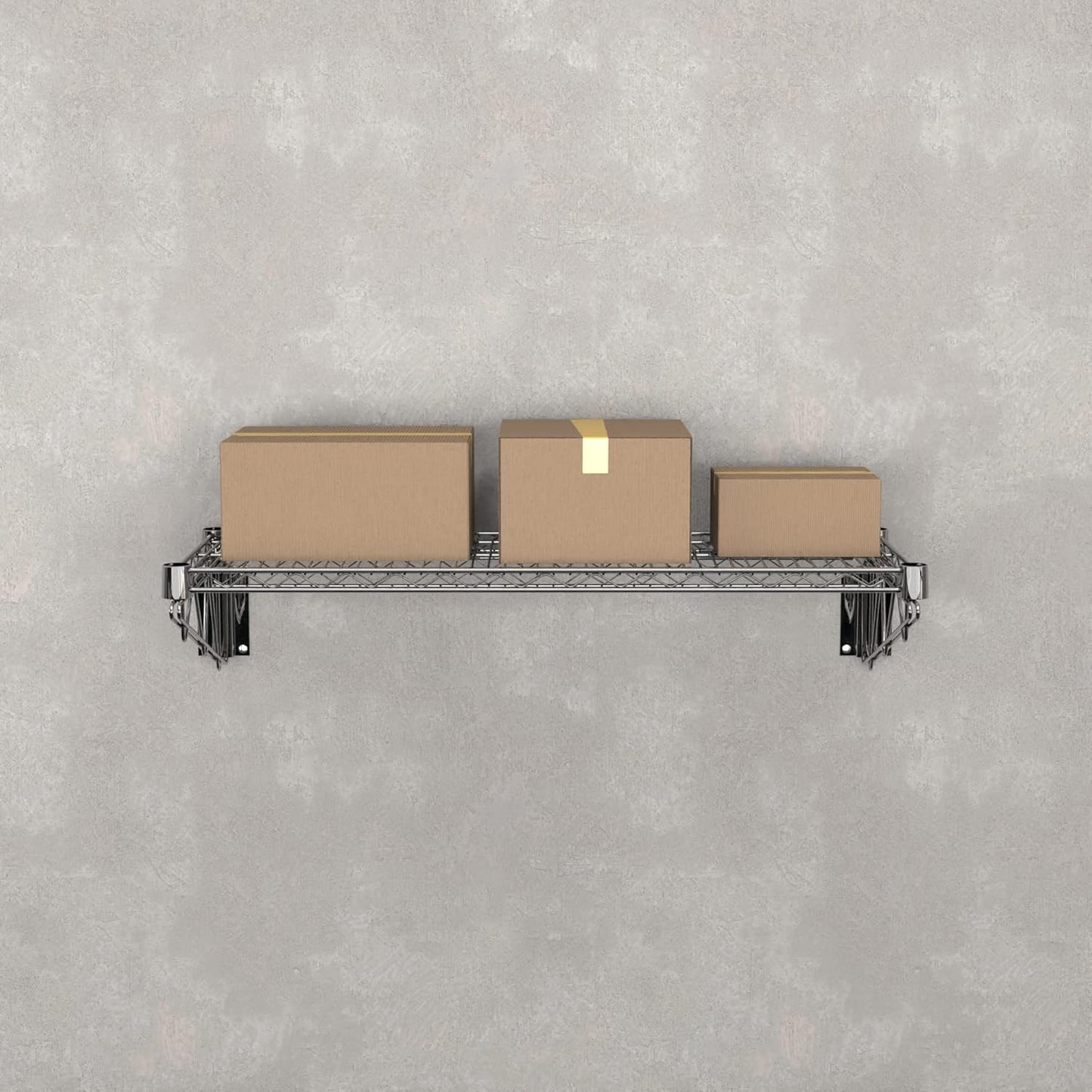 14" x 36" Chrome Wire Wall Mount Shelf