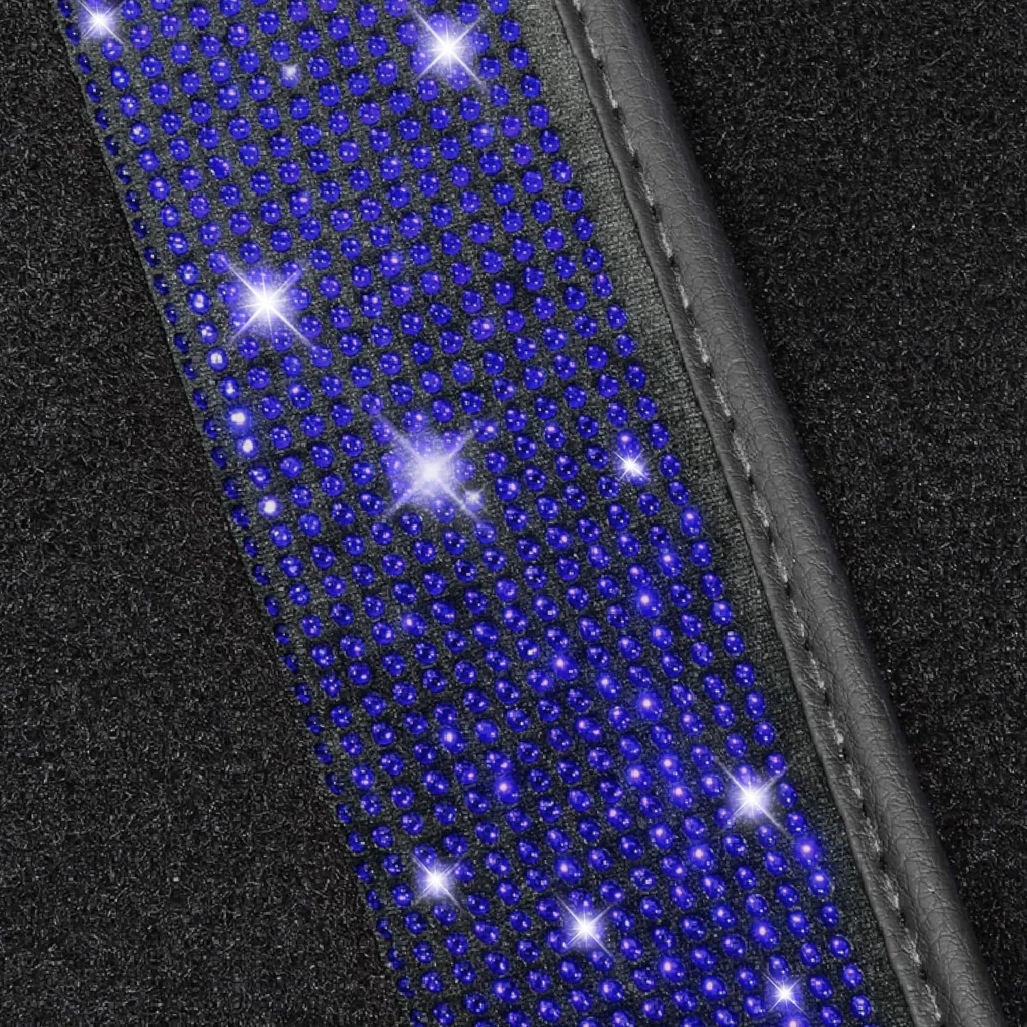 NBTEPEM Blue Bling Car Floor Mats Full Set, Universal Fit Most Cars,SUV, Trucks, 4 pcs Sparkle Glitter Diamond Carpet for Women Girls with Anti-Slip Pad (Blue Diamond)