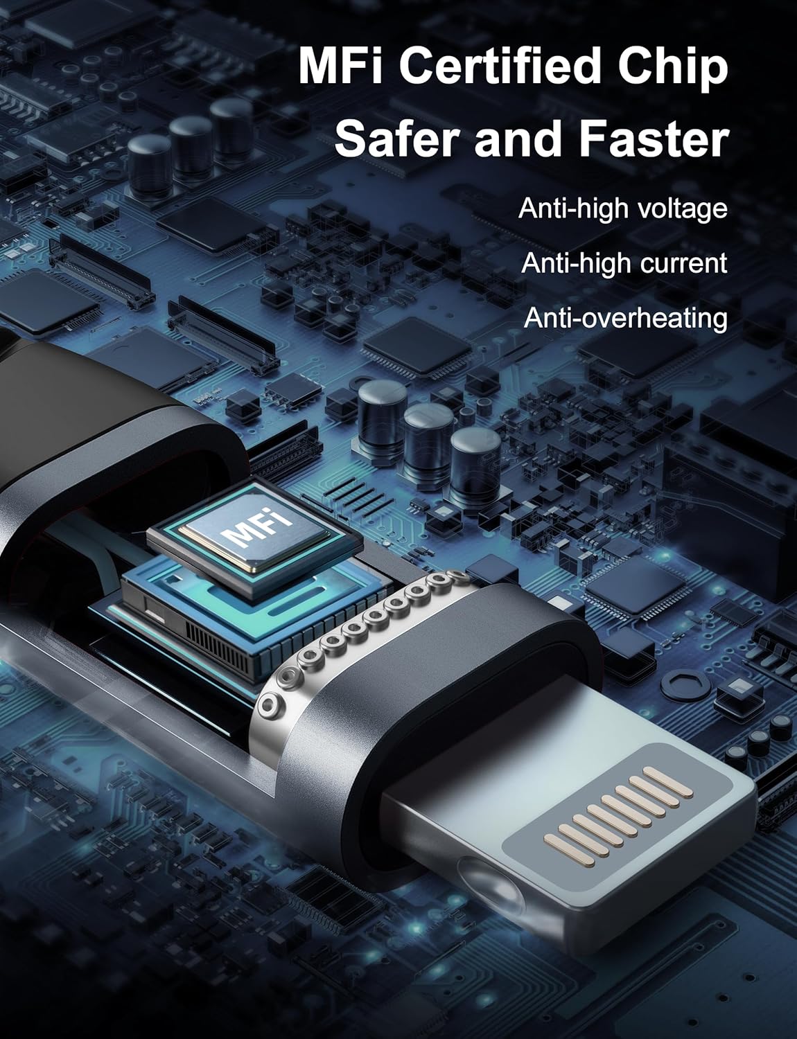 Lightning Cable 3ft 3Pack [Apple MFi Certified] Nylon Braided iPhone Charger Cable Heavy Duty Charging cord Compatible with iPhone 14/13/12/11/Pro Max/X/Xs Max/Xr /8 Plus/ 7 Plus/ 6 Plus/iPad Mini/Air