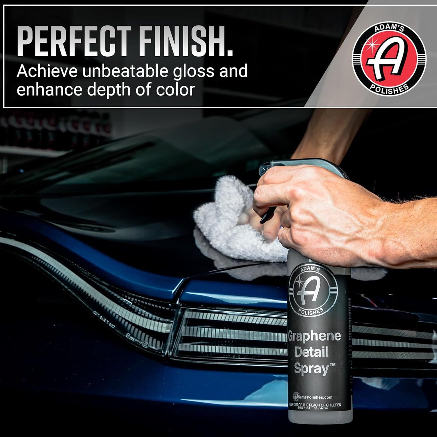 Adam's Polishes Graphene Detail Spray (2 Pack) - Extend Protection of Waxes, Sealants, & Coatings | Waterless Detailer Spray For Car Detailing | Clay Bar, Drying Aid, Add Ceramic Graphene Protection