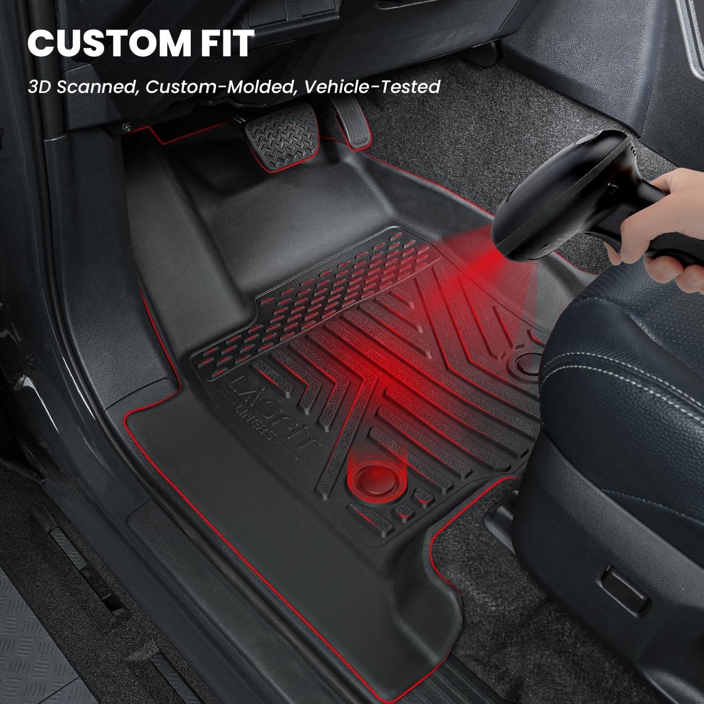 LASFIT Floor Mats for Toyota 4Runner 2025 2026 5 Seats(Not fit Hybrid) wtih Trunk mat&backrest mat, All Weather TPE Custom Fit Floor Liner for 4 Runner SR5/TRD/Limited 6th gen Front&Rear Car Mats