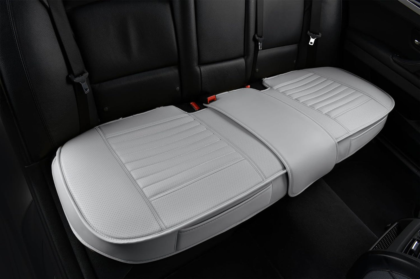 Back Seat Covers, Rear Seat Cushions, Auto Bench Protector with Breathable PU Leather and Non-Slip Bottom Universal for 4 Season (Gray, 61" x 20. 5")